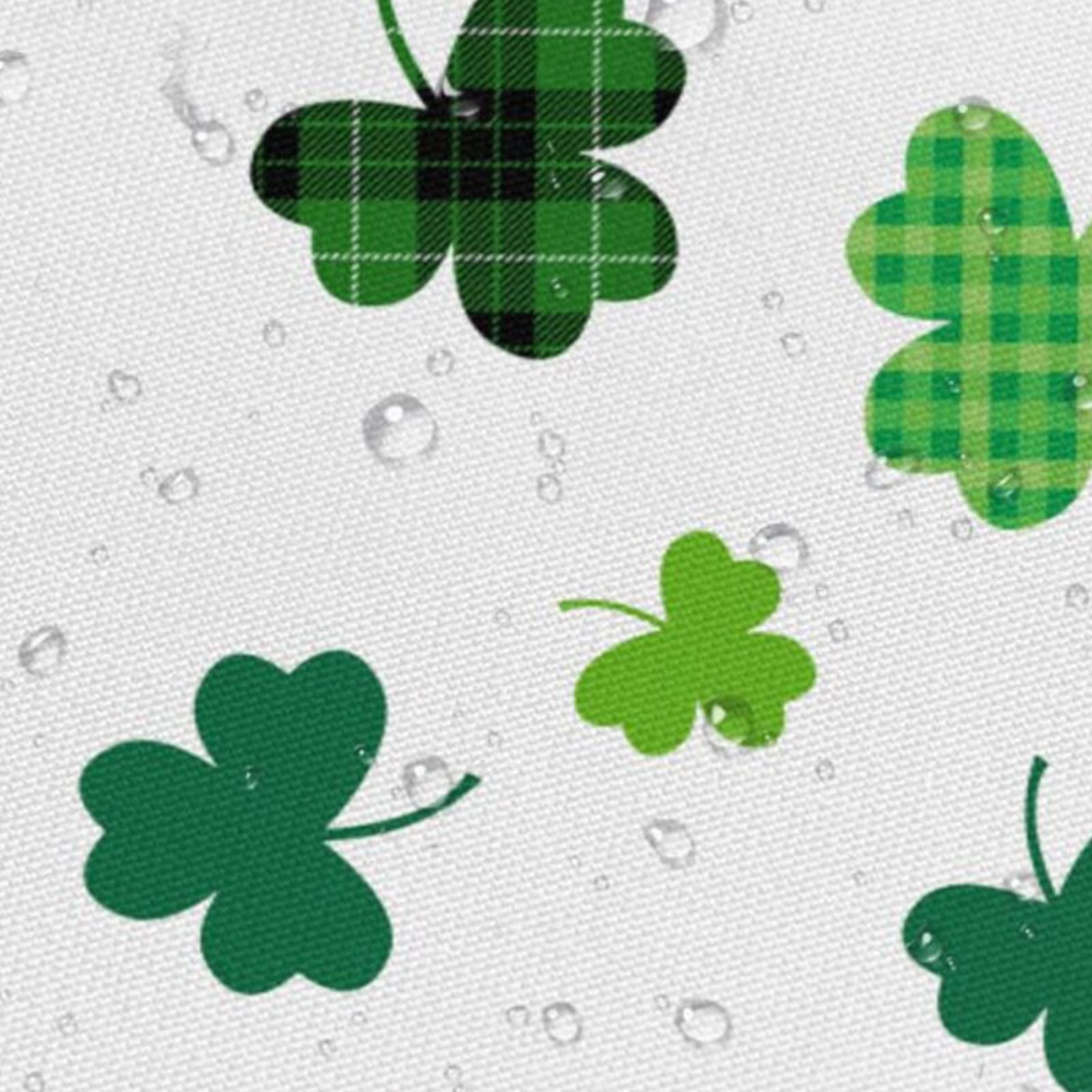Jbralid Happy St Patrick'S Day Clover Shower Curtains Green Shamrock Farmhouse Waterproof Bathroom Shower Curtain For Bathtub De