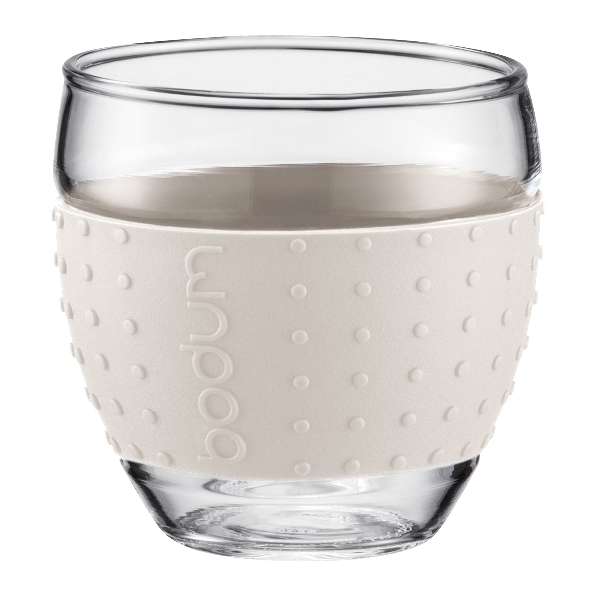 Bodum Pavina Set of 2 Glass Mugs, 12oz, 0.35L, Off White