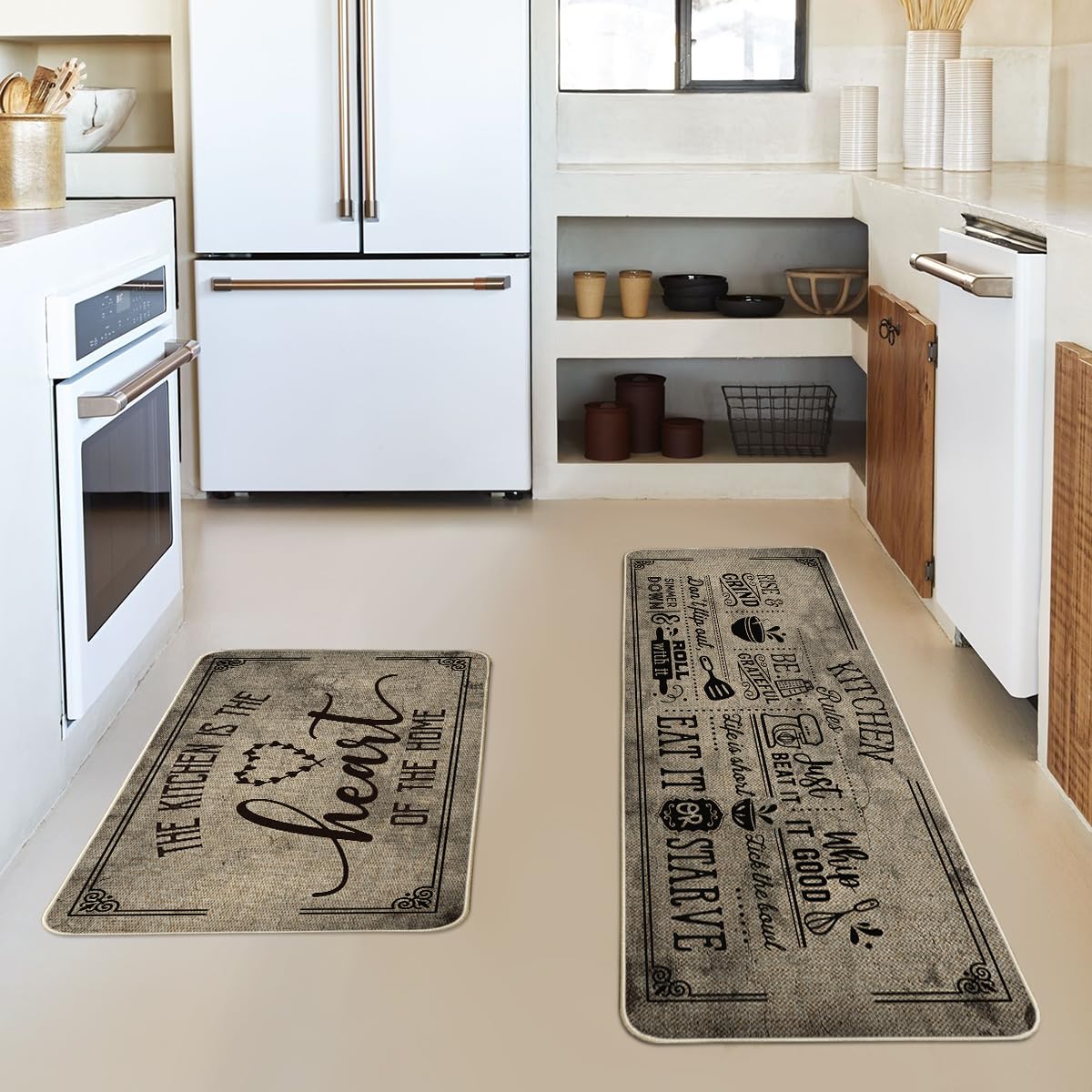 Artoid Mode Kitchen Quotes Kitchen Mats Set Of 2, Seasonal The Kitchen Is The Heart Of The Home Cooking Sets Holiday Party Low-P