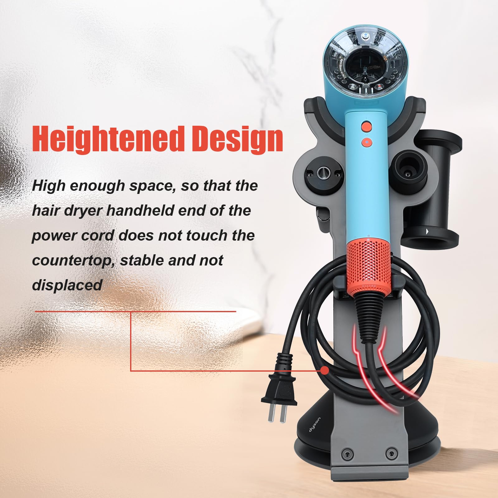 Catoomuu For Dyson Supersonic Hair Dryer Stand Holder, Dyson Blow Dryer Accessory Organizer, Attachments Counter Storage Rack