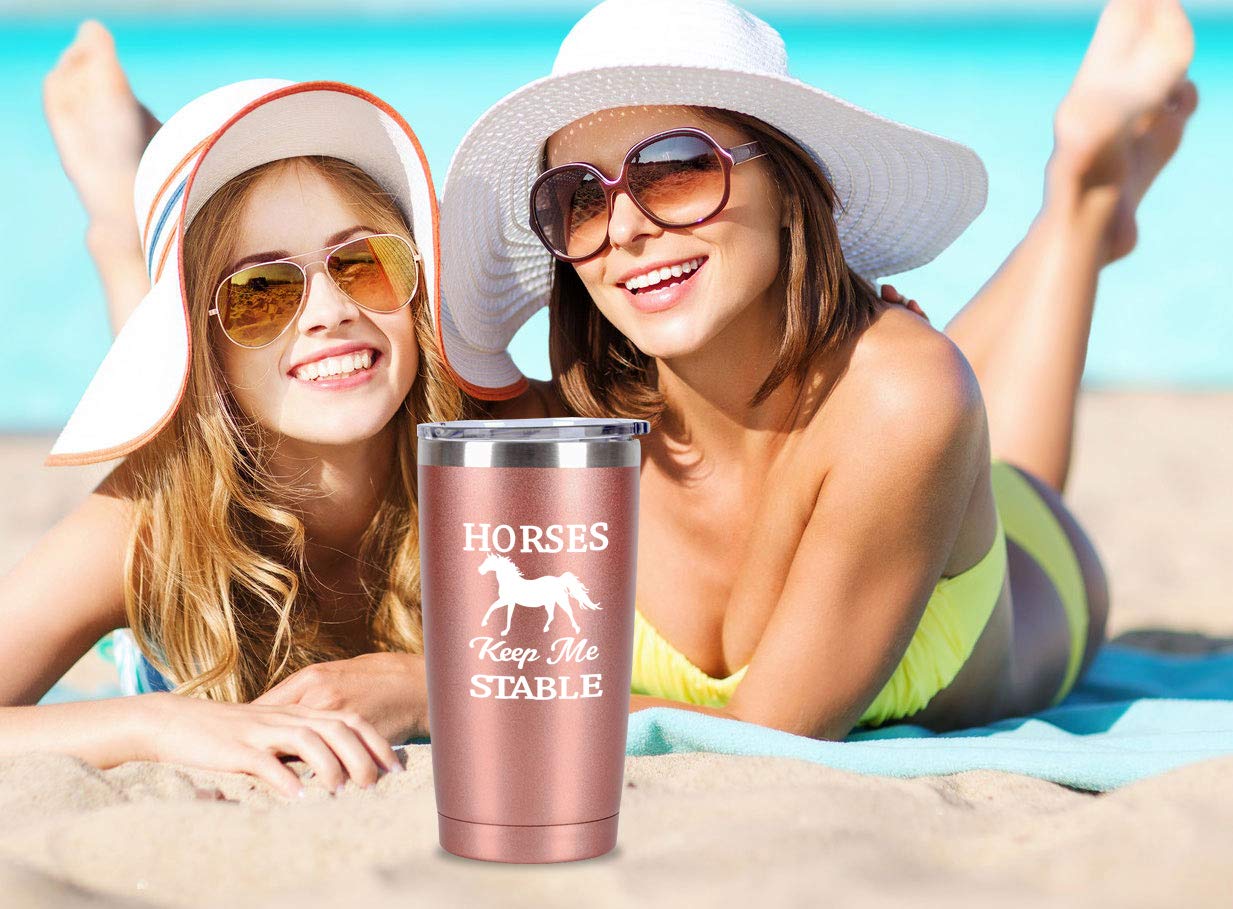Horse Gifts For Women, Horses Keep Me Stable Travel Tumbler, Funny Birthday Christmas Gifts For Horse Lovers Equestrian Cowgirls