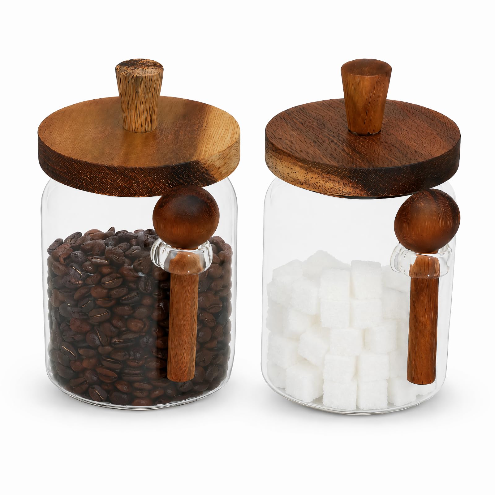 VZZNN 2 Pack Airtight Coffee Canister  Coffee Container with Scoop for Coffee Beans & Ground Coffee, Coffee Storage Jar for Cou