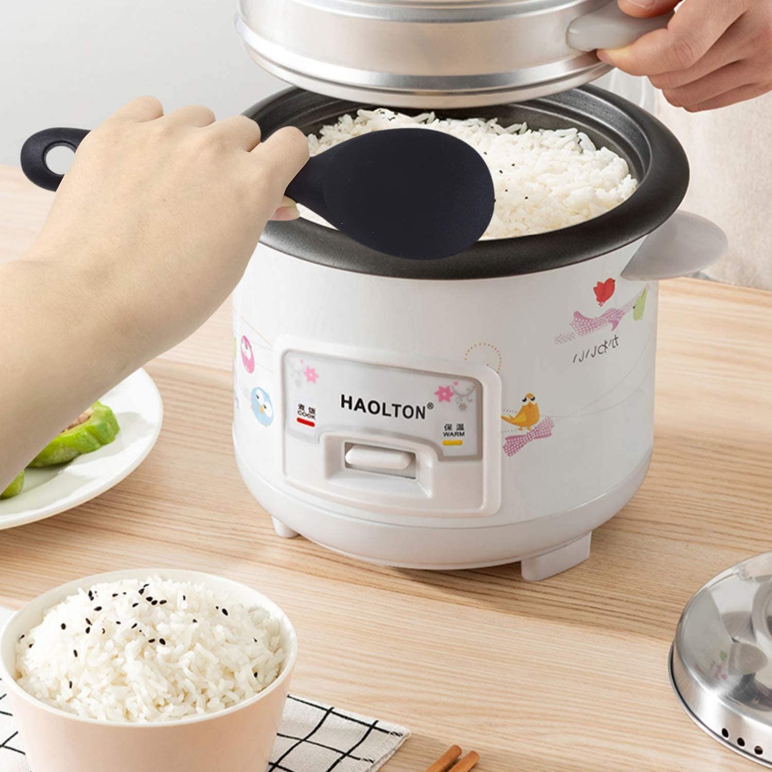 Ramkuwar Silicone Rice Spoon Non Stick Rice Scooper Heat Resistant Kitchen Gadge Rice Spoon Paddle Cooking Utensil Rice Spatula