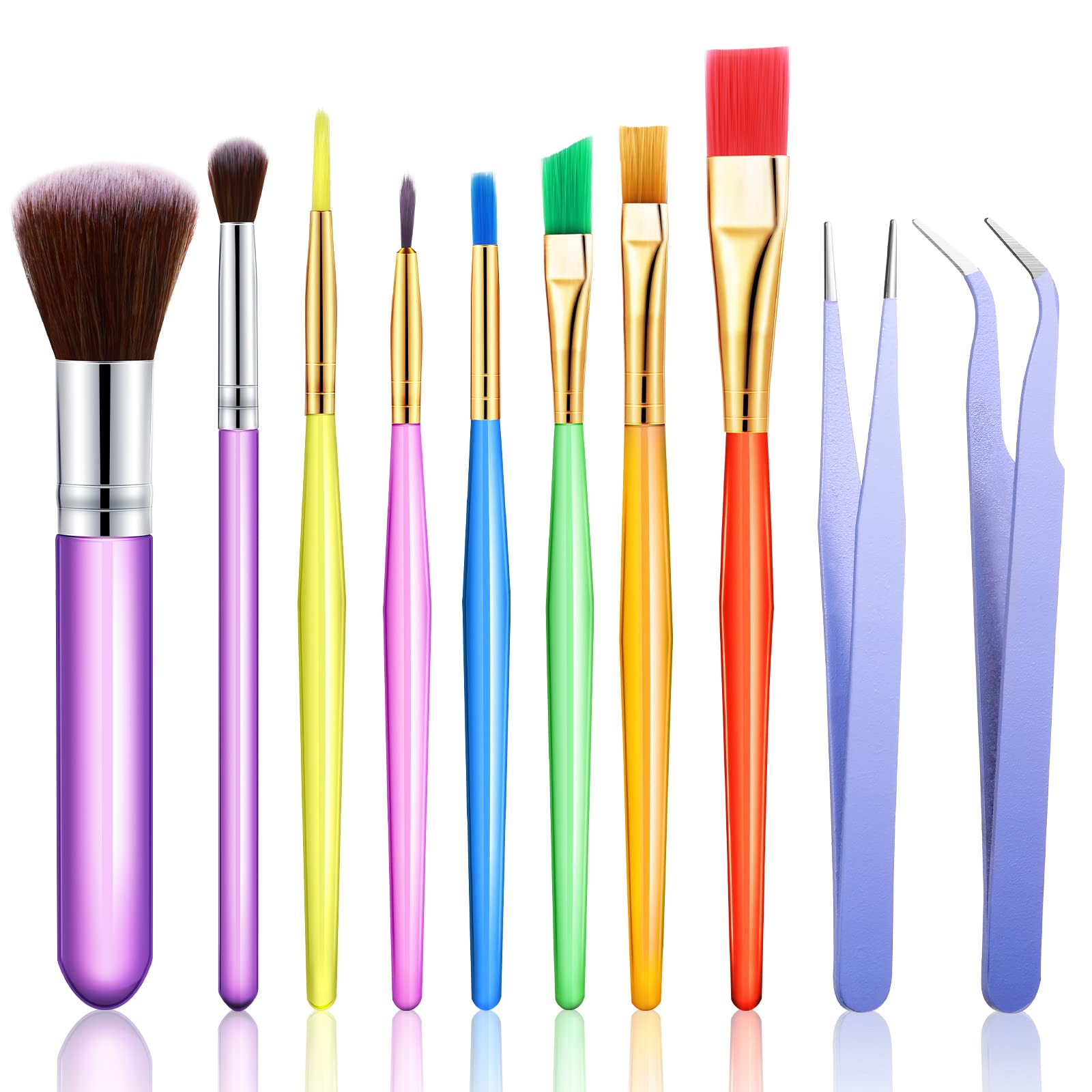 10 Pieces Cake Candy Decorating Brushes Tools Cookie Decoration Brushes Pastry Brush And Stainless Steel Tweezers Straight And C