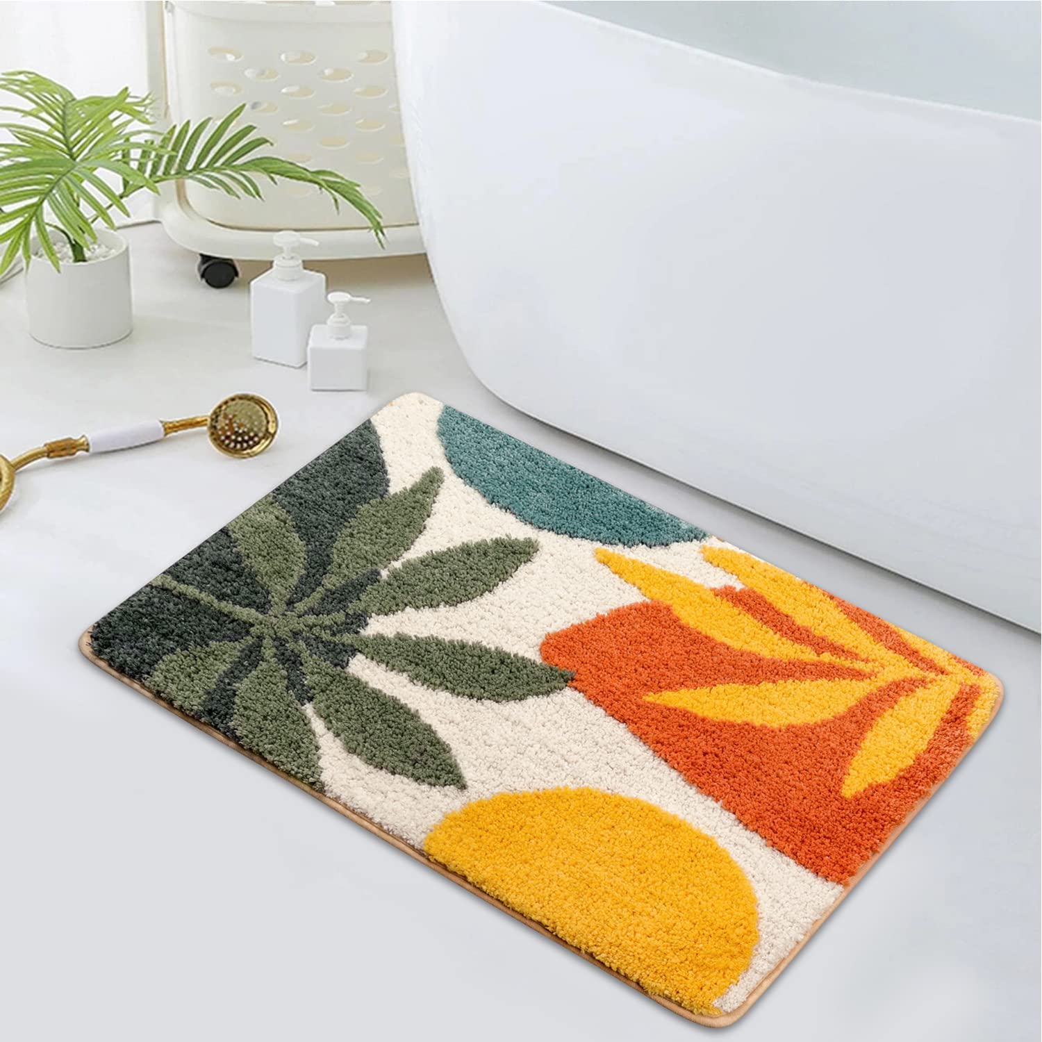 Roseate Sunshine Super Soft Anti Skid (40X60 Cm) Microfiber 2000 Gsm Bath Mat Super Absorbent Anti-Skid Door Mats For Home/Bathr