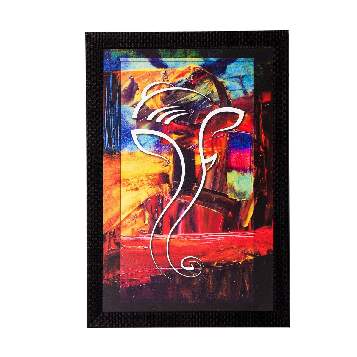 Ecraftindia Abstract Lord Ganesha Uv Art Painting (Synthetic Wood, 36 Cm X 51 Cm, Matt Textured)