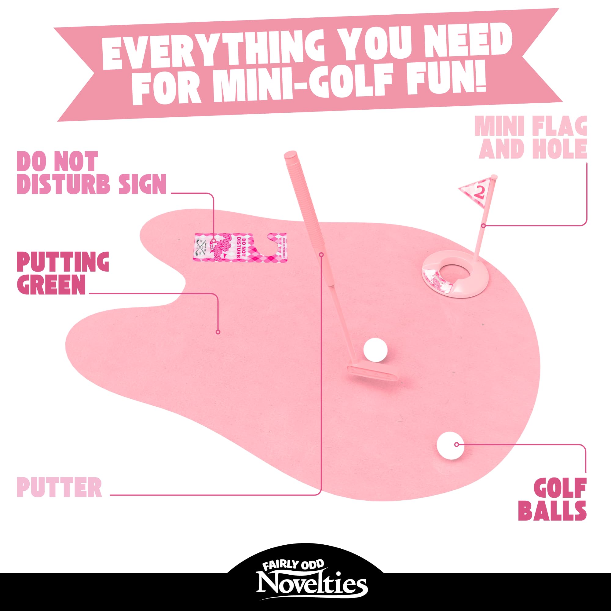 Fairly Odd Novelties Potty Putter for Women - Toilet Golf Game with Funny Golf Stuff f