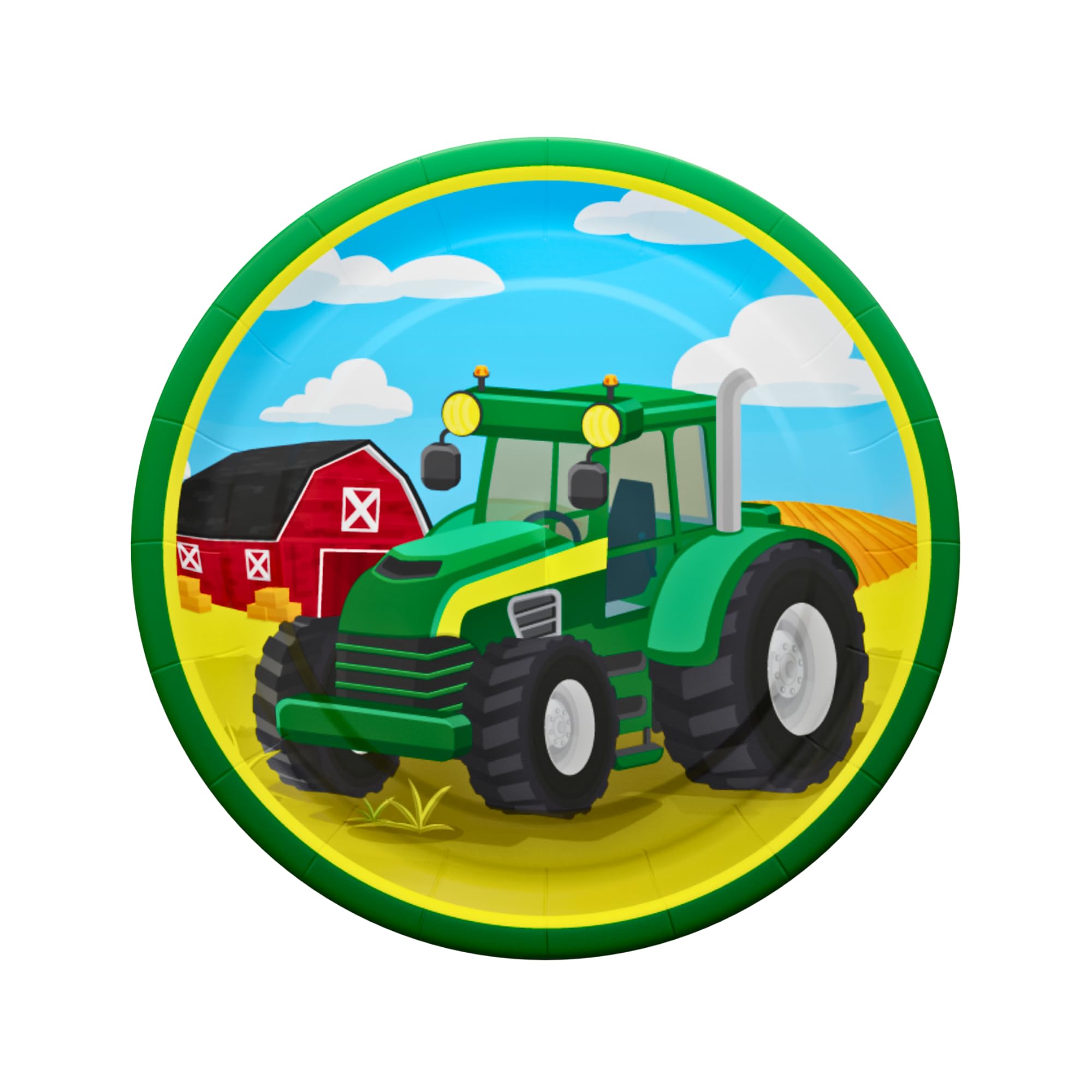 Tractor Standard Party Supplies Pack (109 Pieces for 20 Guests) - Tractor Birthday Party Supplies  Tractor Plates and Napkin  Tractor Decorations  Farm Animal Party  Baby Shower  Blue Orchards