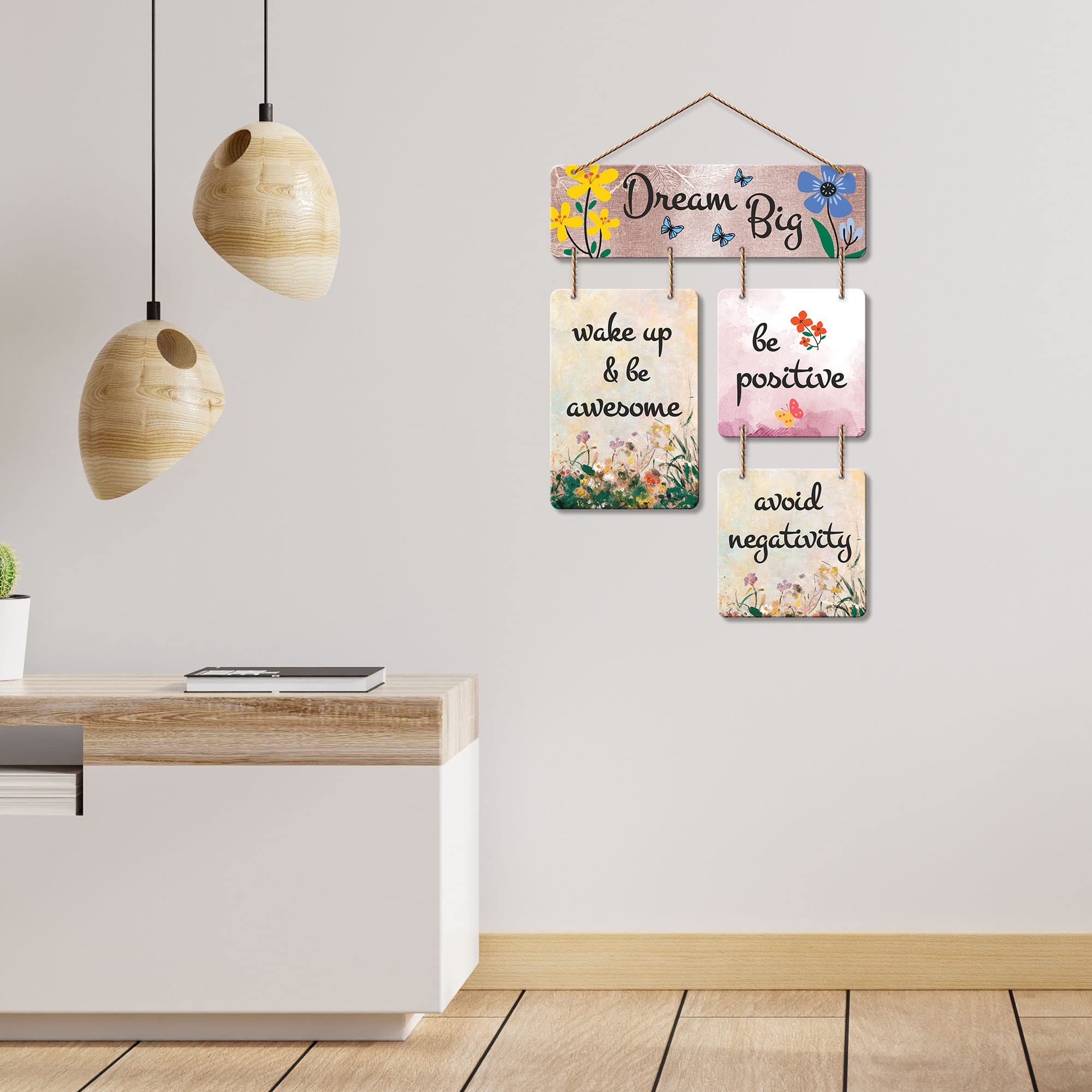 Artvibes Dream Big Decorative Wall Art MDF Wooden Hanger for Living Room | Bedroom | Home Decor | Office | Gift | Wall Hanging f