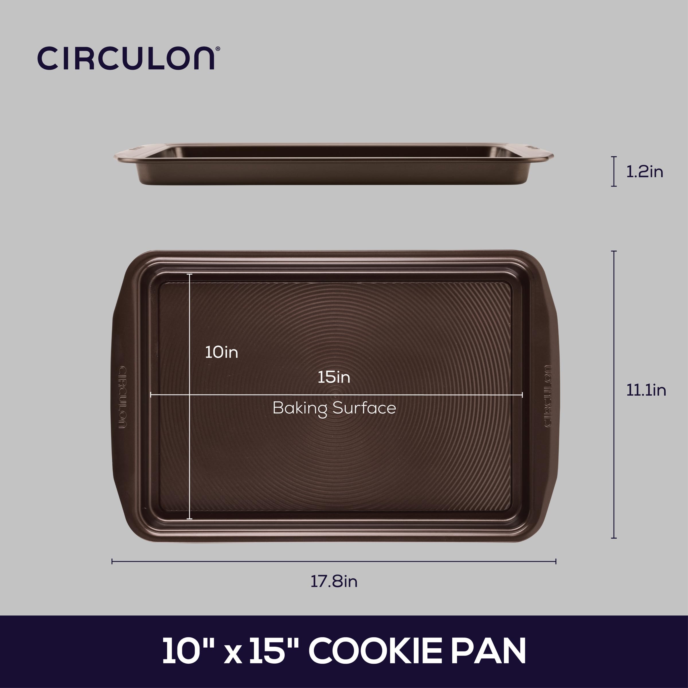 Circulon Nonstick Bakeware, Nonstick Cookie Sheet / Baking Sheet - 10 Inch X 15 Inch, Chocolate Brown