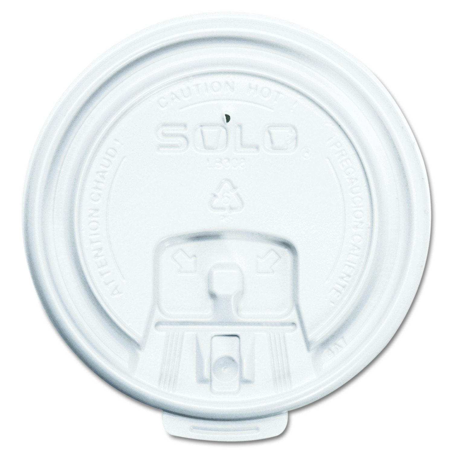 Solo Lb3081-00007 White Lock Back Reclosable Plastic Lid - For Solo Paper Hot Cups (Case Of 1000)