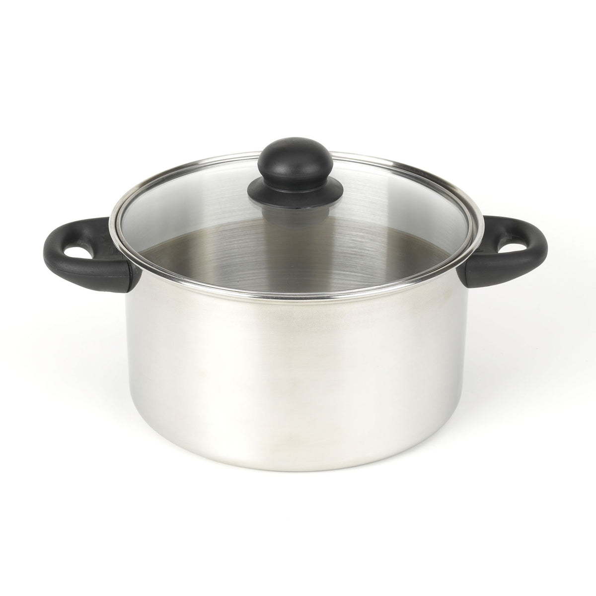Goodcook Classic Stainless Steel 5-Quart Dutch Oven With Tempered Glass Lid, Silver