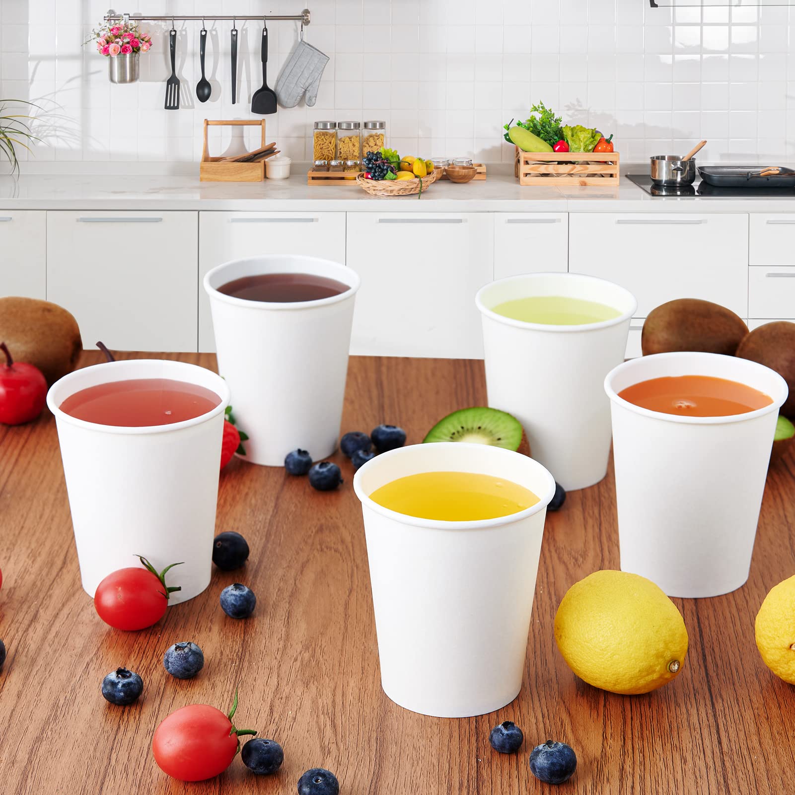 Turbo Bee Disposable Paper Coffee Cups 16oz  210 Pack White Paper Cups Disposable Hot Drinking Cups