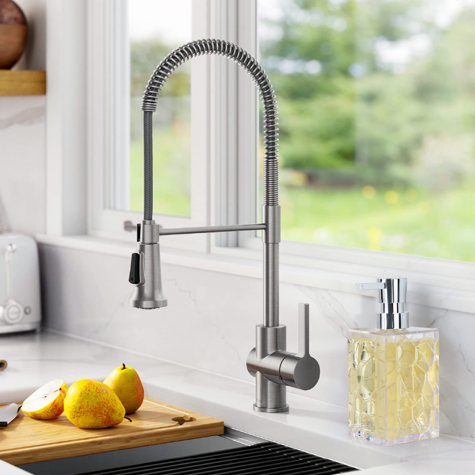 2 Pack Clear Rust Proof Soap Dispenser, Acrylic Plastic Hand Soap Lotion Dispenser Set For Bathroom&Kitchen