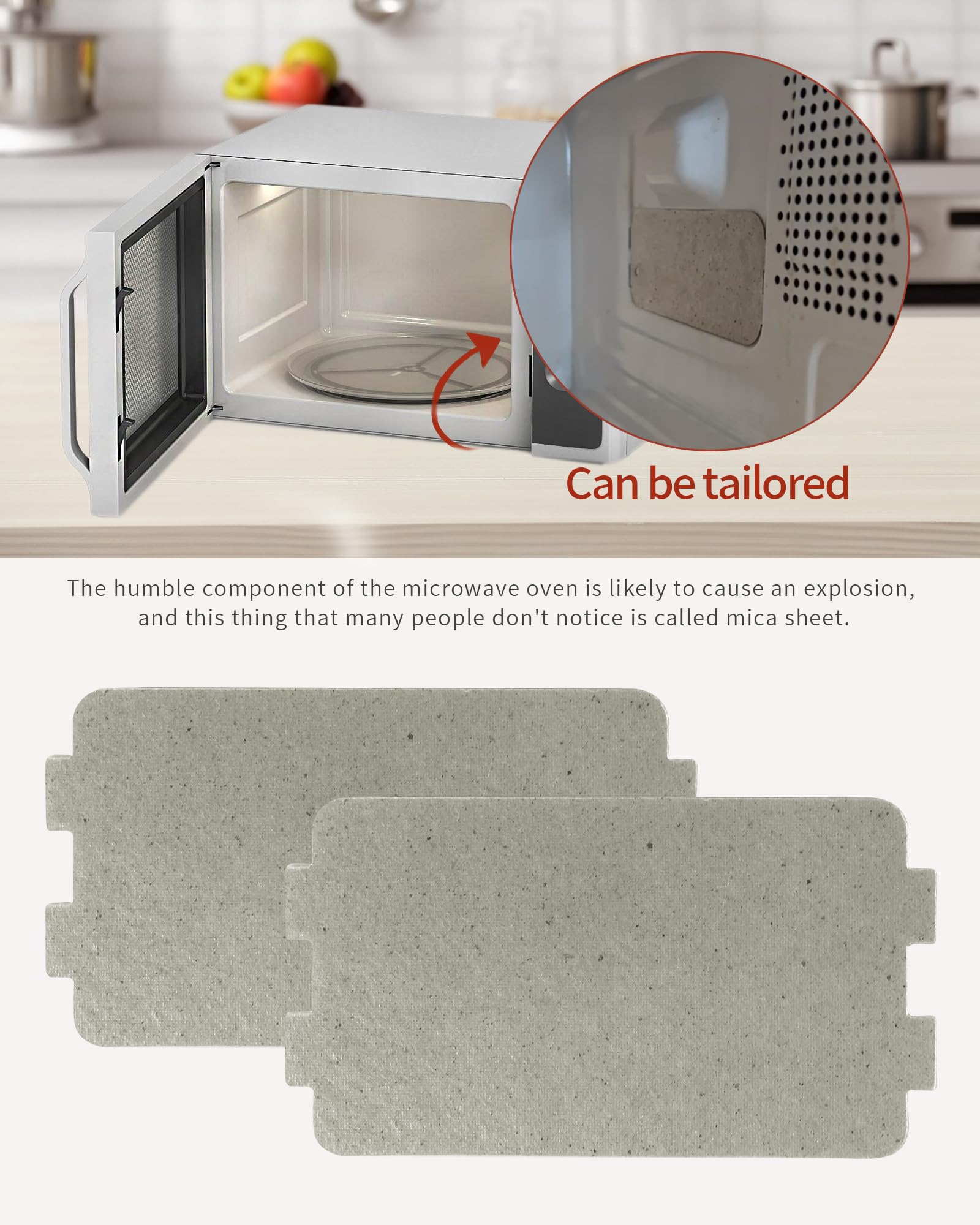 Yqboom 2 Pcs Waveguide Cover, Universal Microwave Oven Mica Plate Sheet, 117Mm X 64Mm, Replacement Accessory For Home Kitchen Of