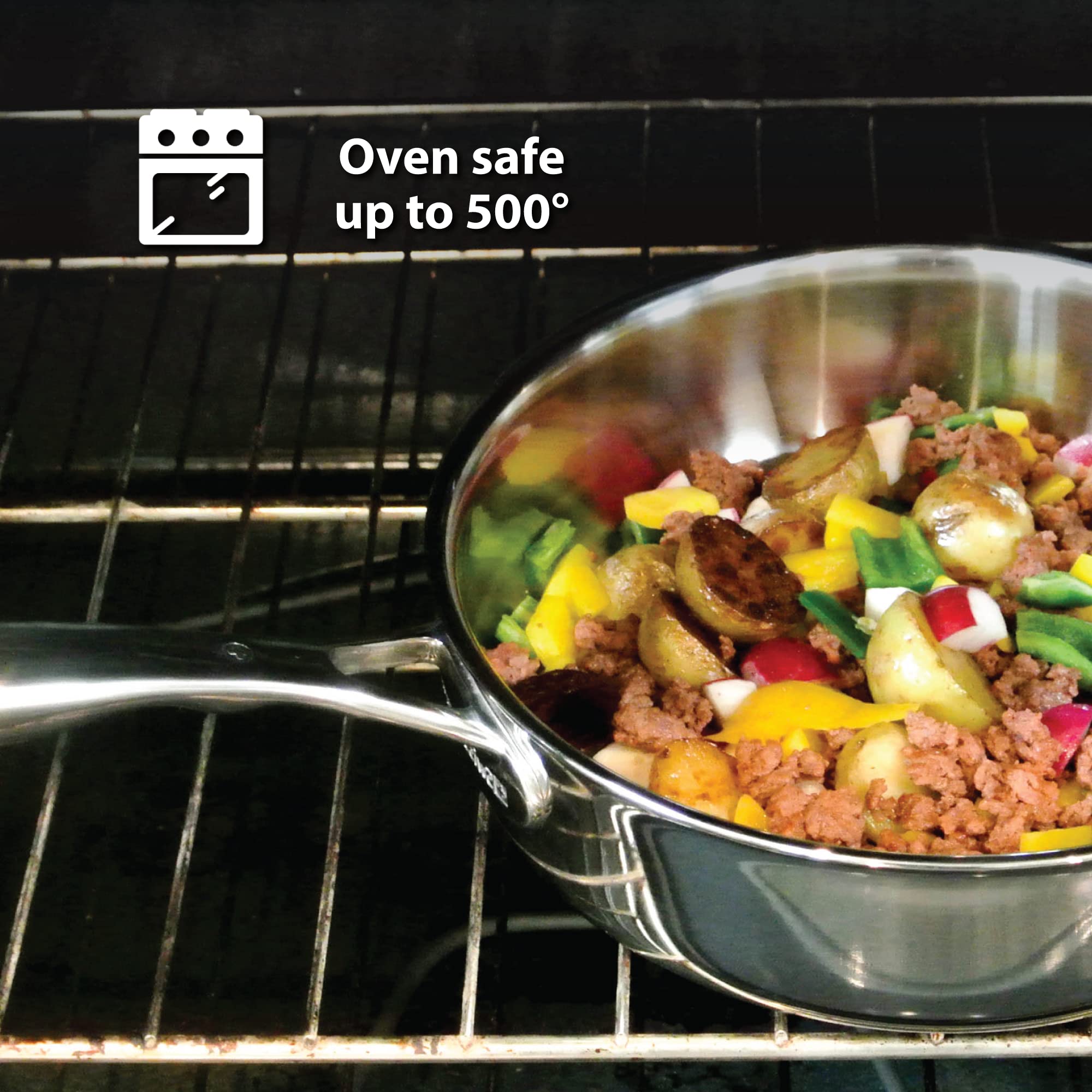Swiss Diamond Premium Clad 5-Ply Stainless Steel 7.9 Quart Dutch Oven With Lid Included And Satin Exterior Finish, 9.5 Inch Indu