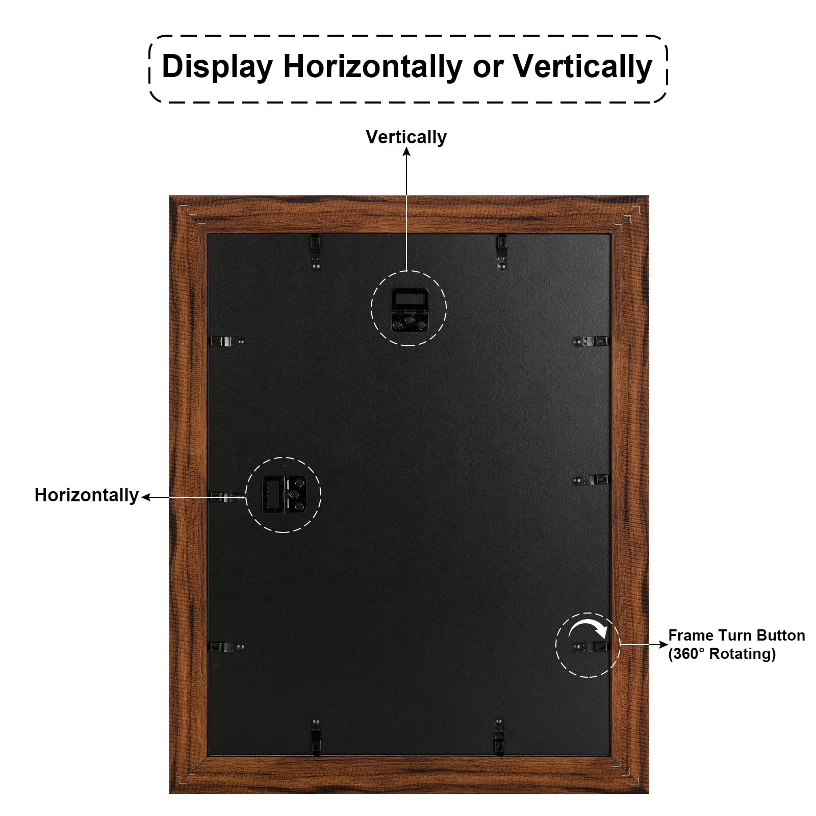 Gaevuian 13x17 Picture Frame Display 8 opening 4X6 Picture Frame Collage,Multi Photo Frame with Mat,Plexiglass,Wall or Tabletop