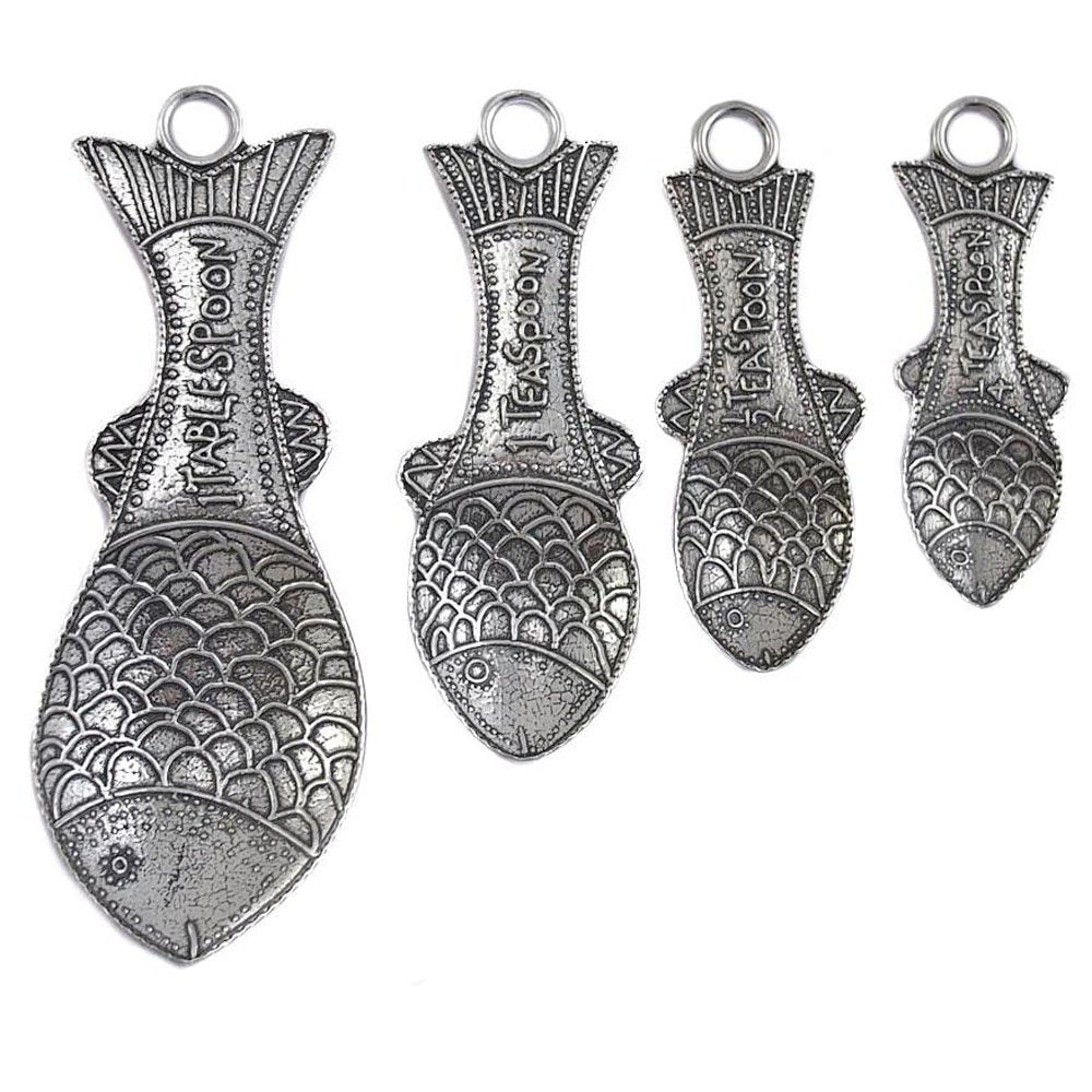 Crosby & Taylor Fish Pewter Measuring Spoons