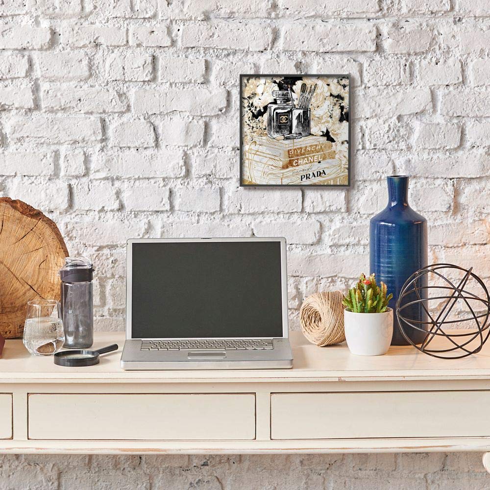 Stupell Industries Glam Designer Accessories Women's Fashion Book Detail  Designed by Ziwei Li Wall Art  12 x 12  Black Framed