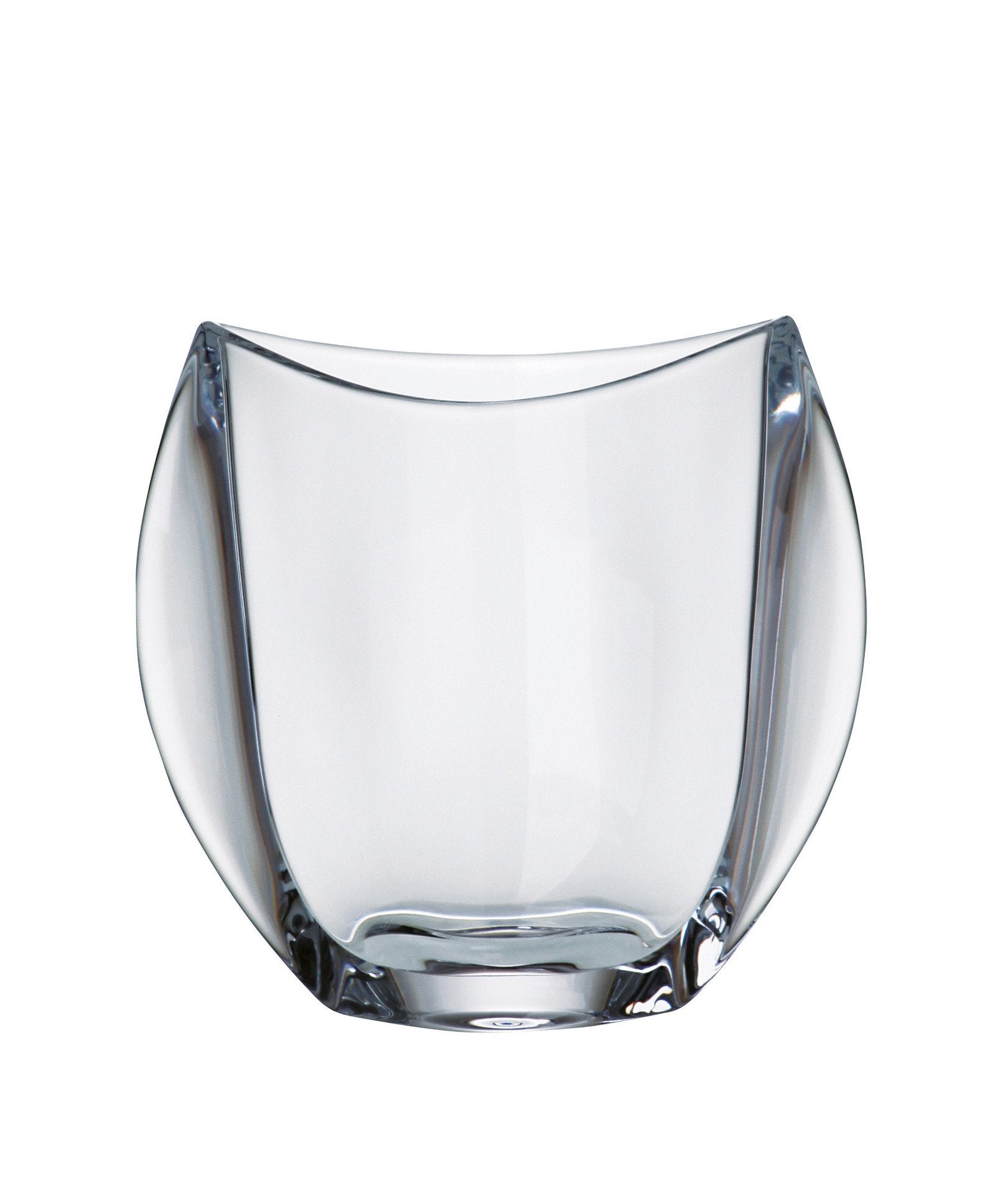 Barski - European Glass - Crystalline - Oval Vase - 9.5 Height - Made in Europe