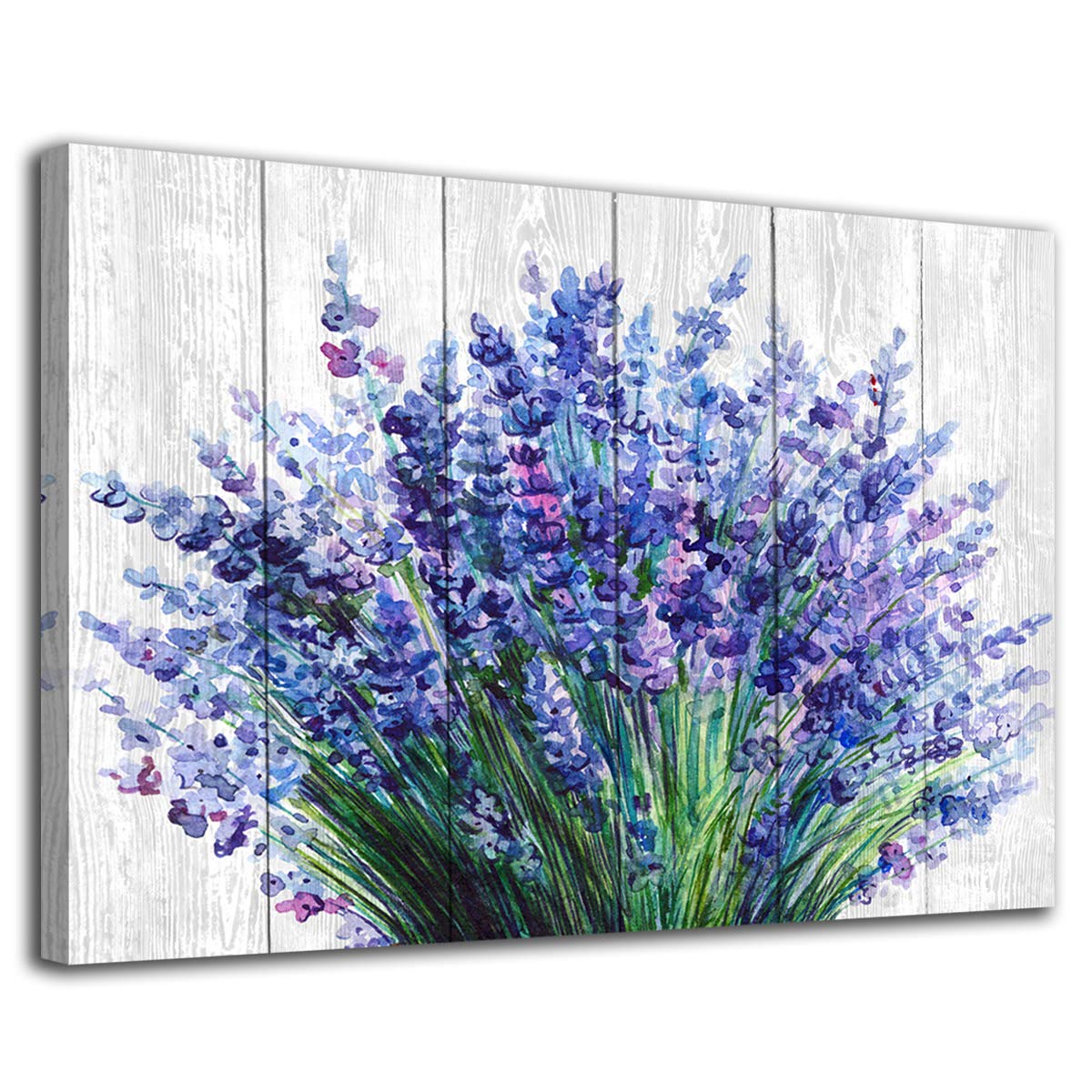 Artewoods Lavender Wall Art Blue Flowers Watercolor Painting Canvas Picture For Bathroom Bedroom Wall Decor Modern Blossom Canva