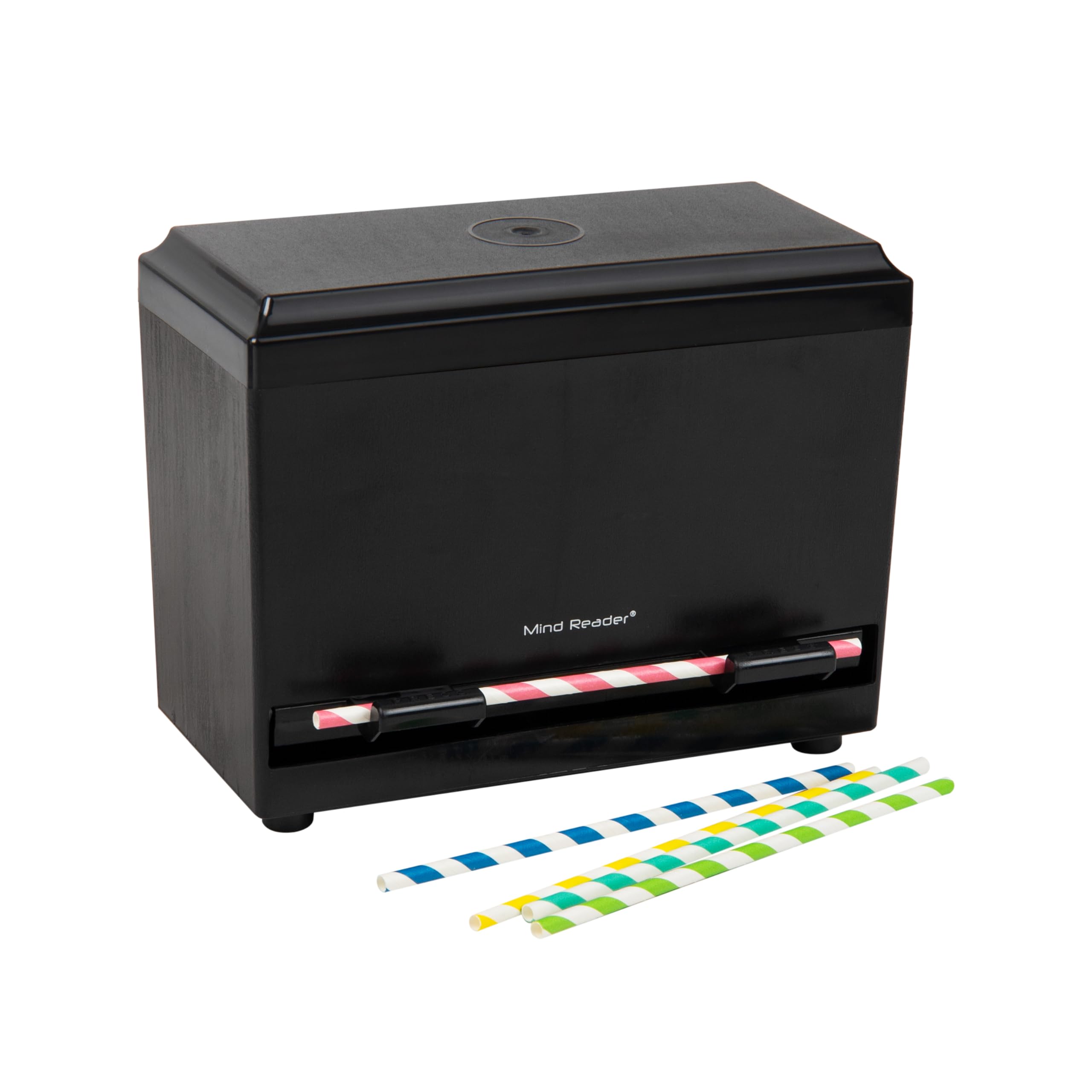 Mind Reader Straw Dispenser, Pencil Dispenser, Classroom Must Have, Restaurant Supply, Plastic, 9.25''L X 4.5''W X 7.5''H, Black