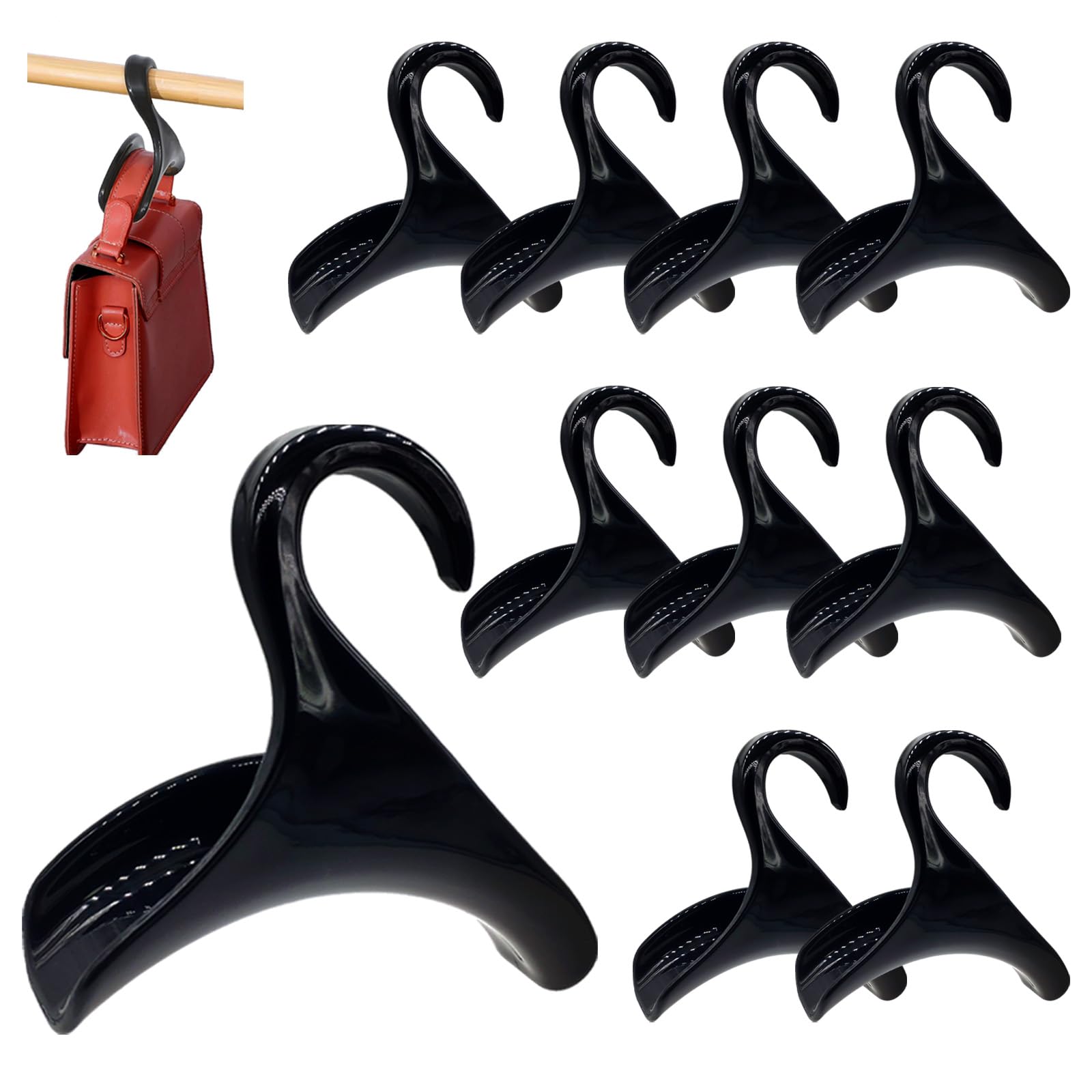 Seebrider Bag Hanger, Purse Holder For Closet Black Backpack Hanger Hook For Organizer Storage Purses Tote Bag Backpacks Handbag