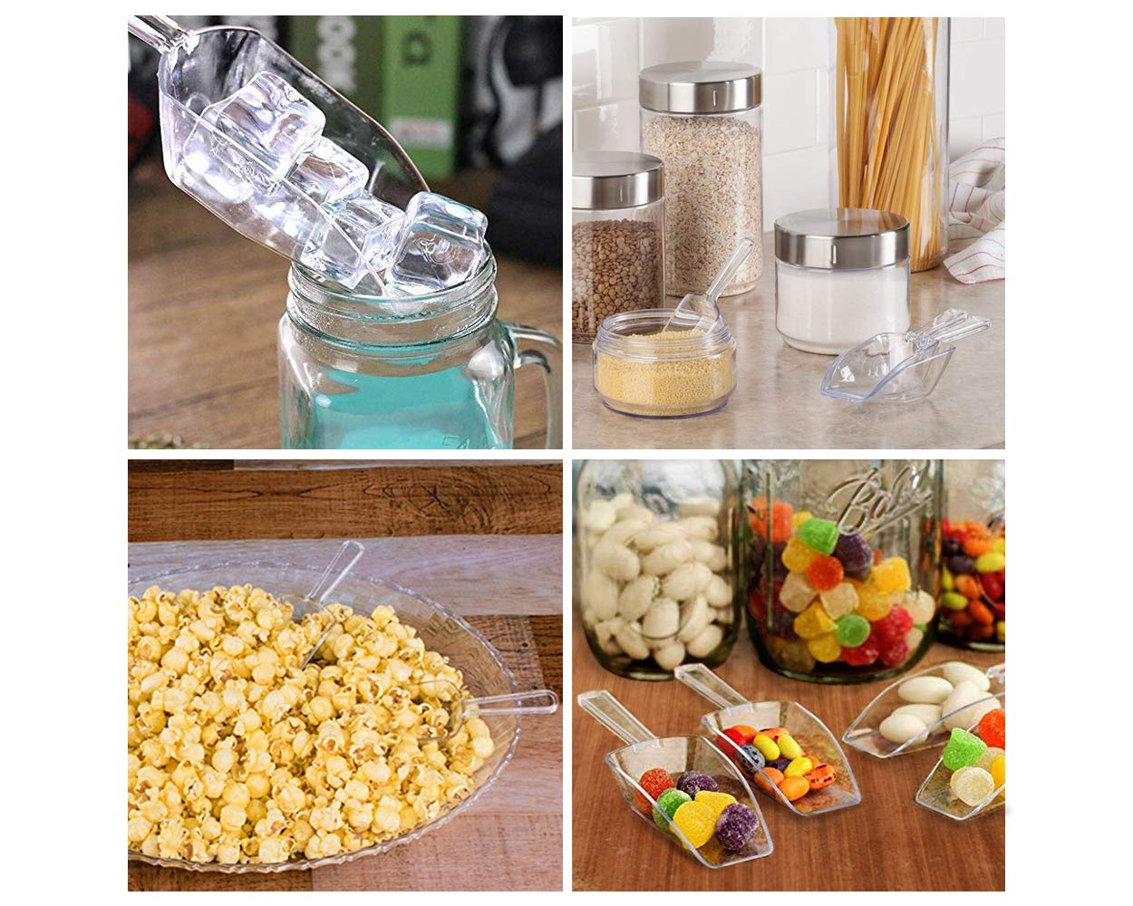 Ds. Distinctive Style Kitchen Scoops Set Of 6 Clear Plastic Scoops With 3 Different Sizes Clear Candy Scoops
