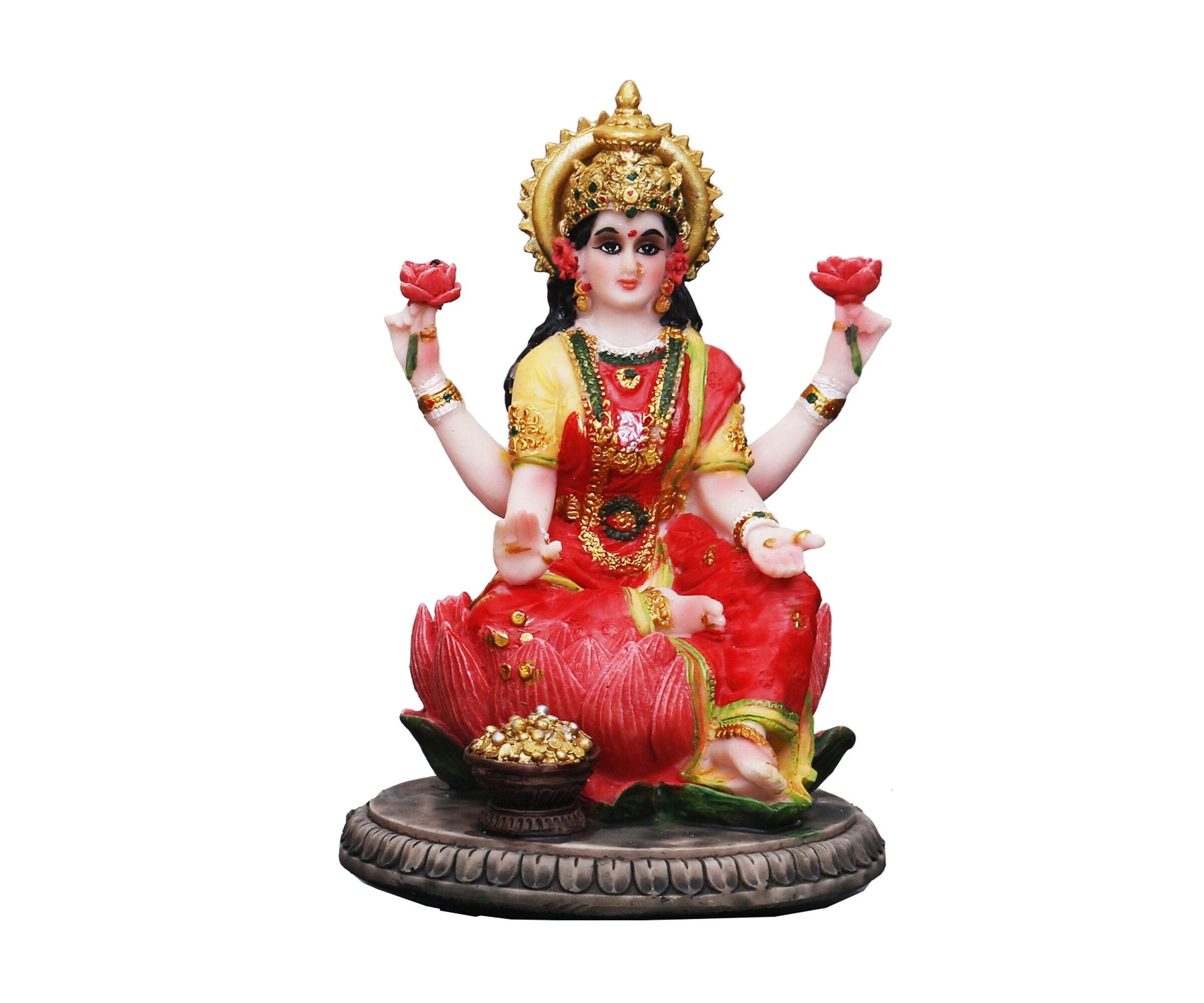 Sri Krishna Culture-Lakshmi, Ganesh And Saraswati Ji Murti Combo-Height-5.5-Hindu God/Goddess Idol