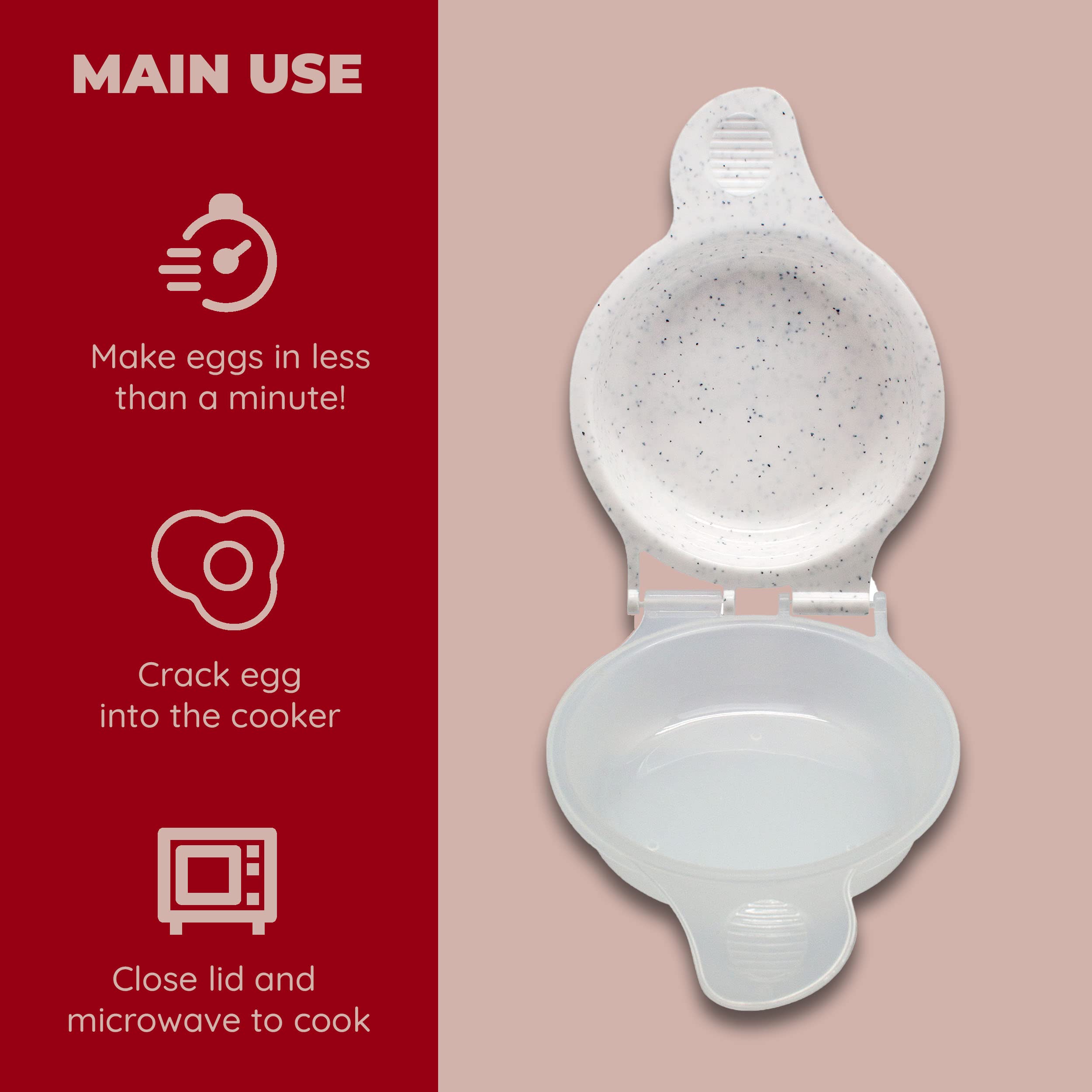 Good Living Microwave Egg Muffin Breakfast Sandwich Pan for Eggs in a Minute or Less  1-pack