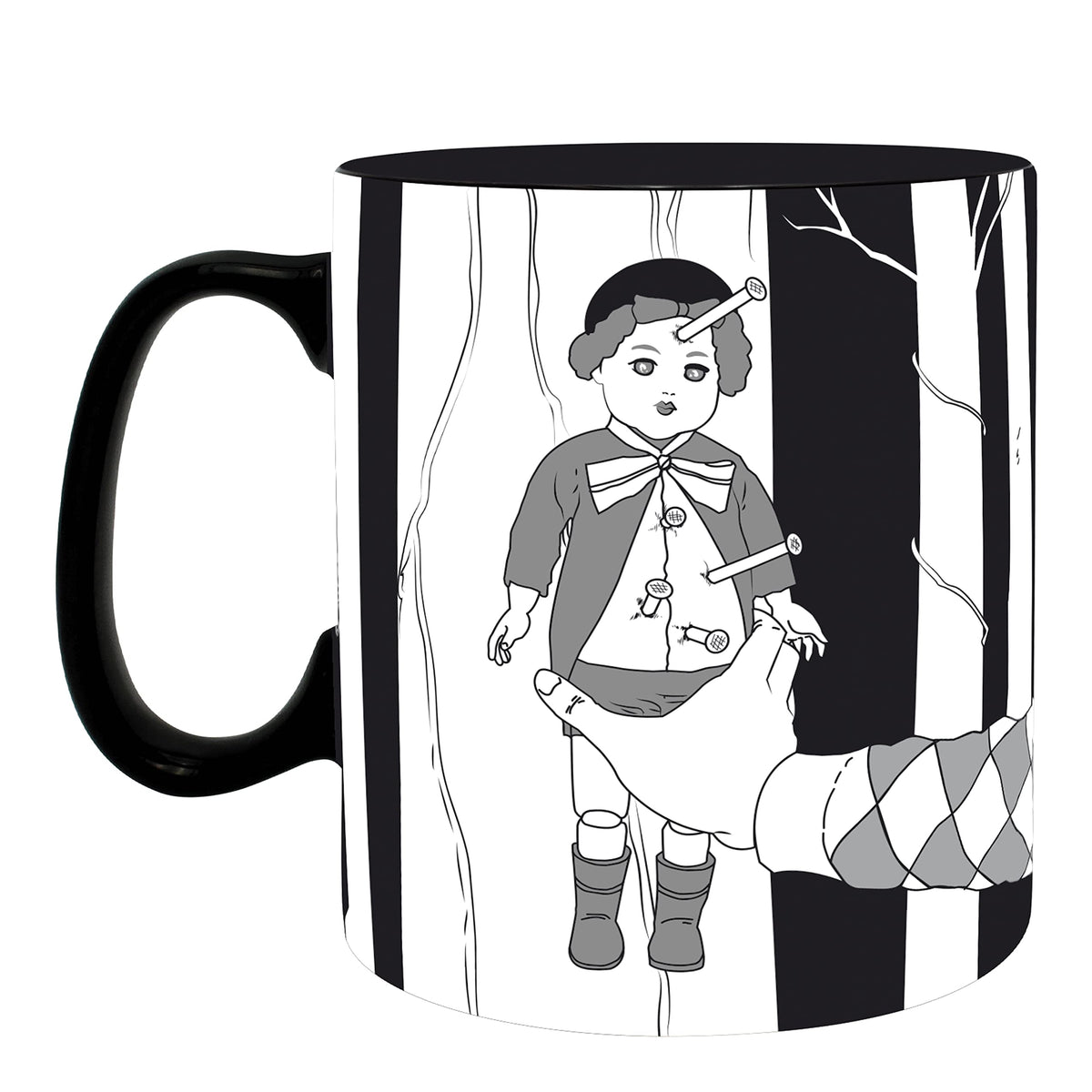ABYSTYLE Junji Ito Souchi's Curse Ceramic Coffee Tea Mug 16 Oz. Horror Anime Manga Drinkware Dishwasher Microwave Safe Home & Ki