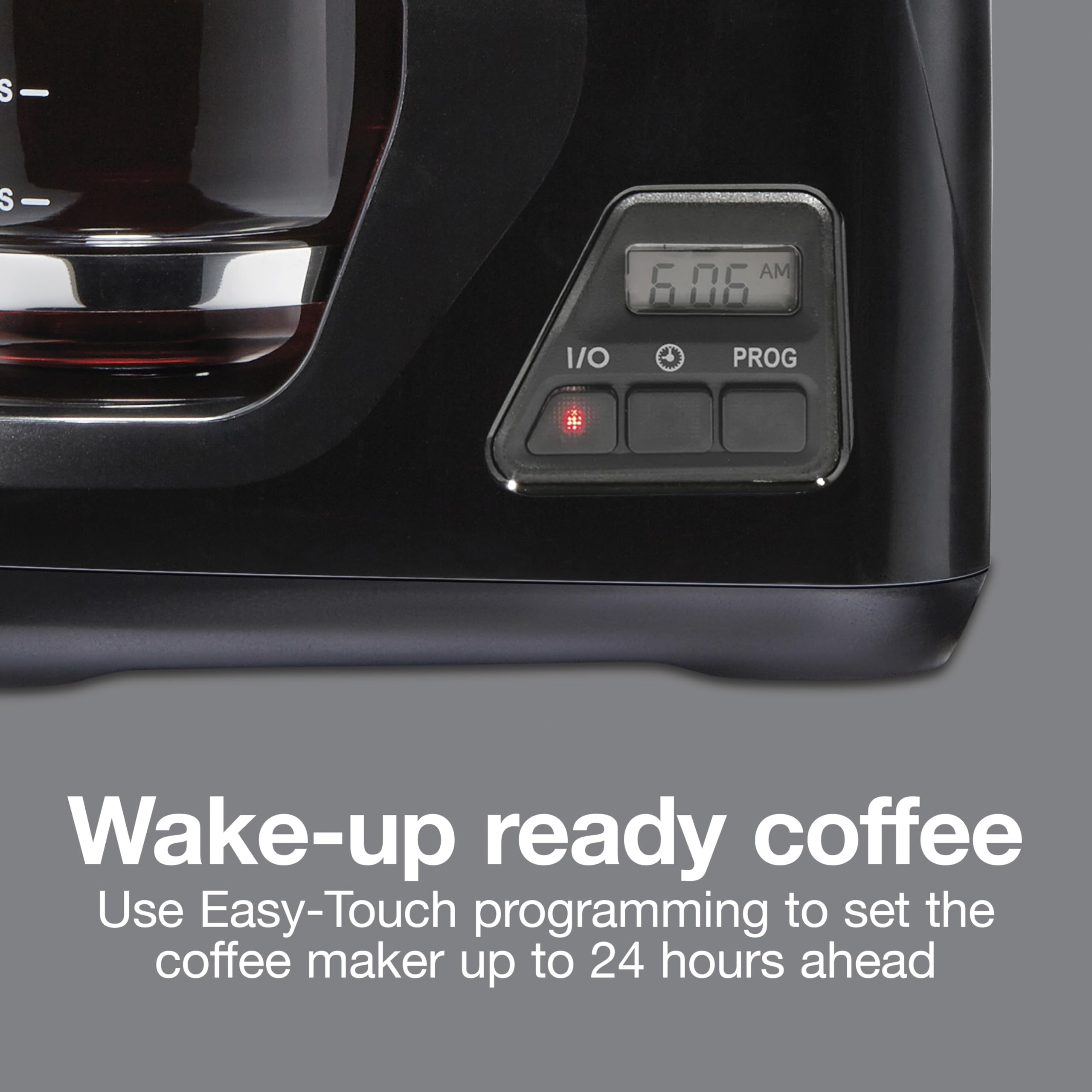 Proctor Silex Frontfill Drip Coffee Maker, Digital & Programmable, 12 Cup Glass Carafe, Black And Silver (43685Ps)