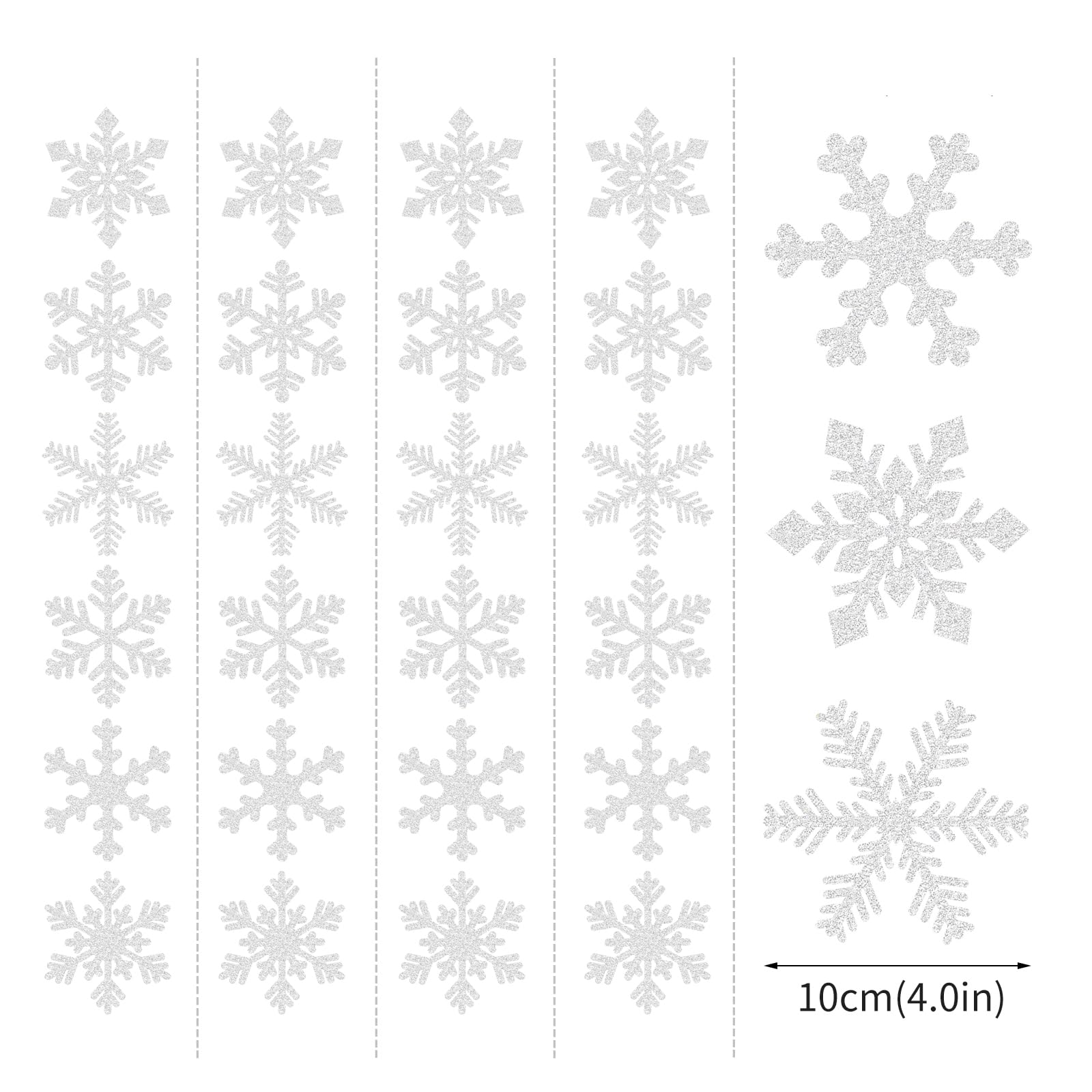 Snowflake Snow White-Silver Christmas Party-Decorations Garland - 6pcs Winter Girl Frozen Birthday New Year Hanging Decoration S