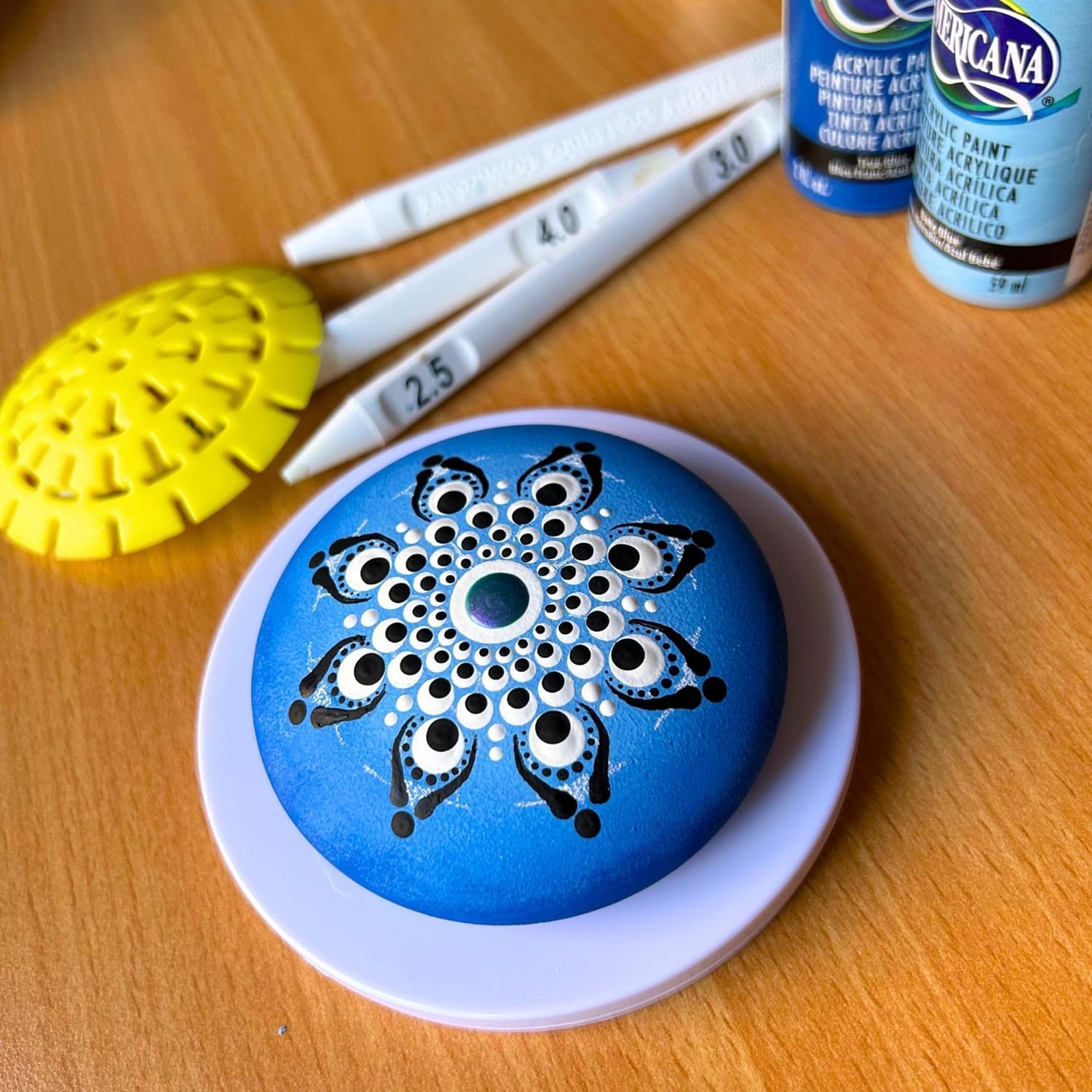 4    - Turntable For Painting - Happy Dotting Company - Best Small Turntable For Dot Art - Must-Have Tool For Mandala Art Stone