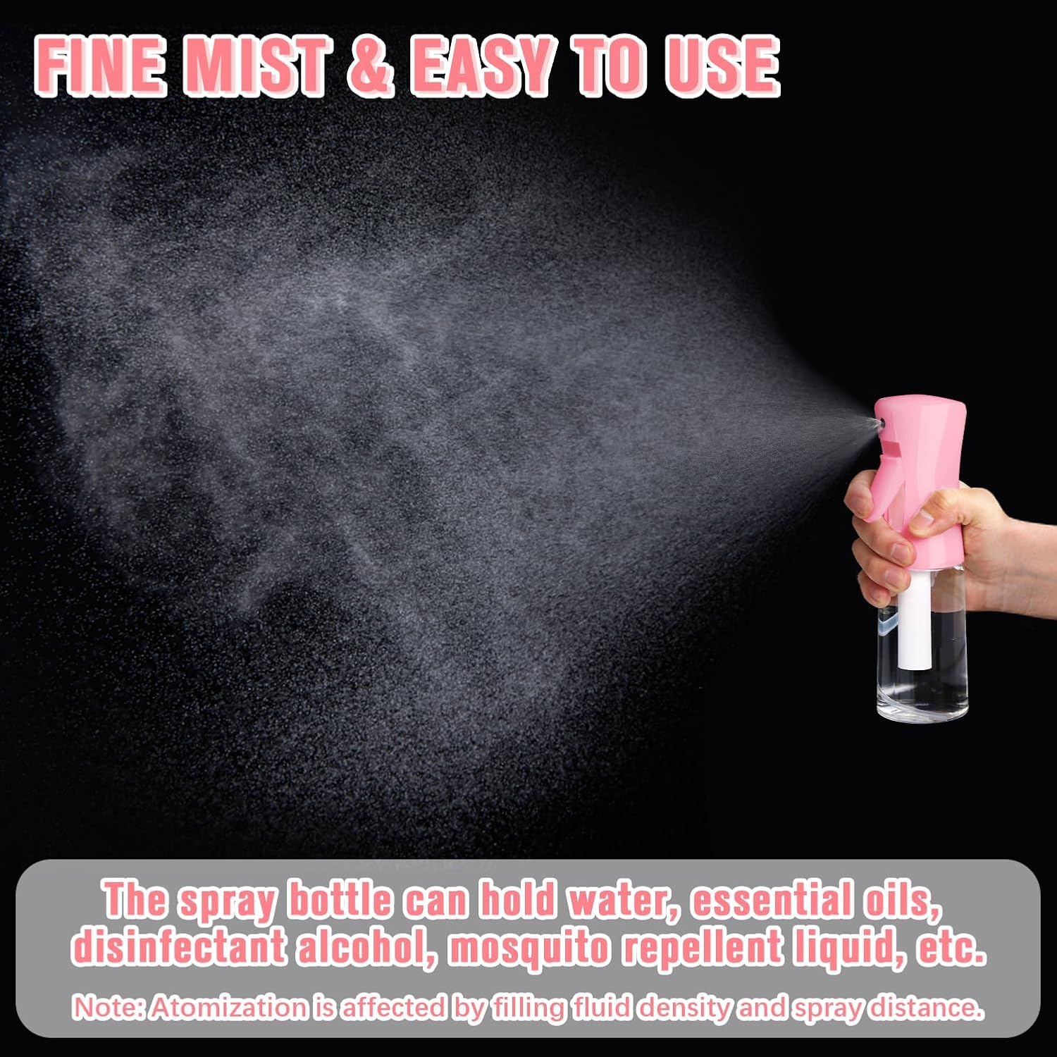Spray Bottle, Fine Mist Spray Bottle For Hair, Ultra-Fine Continuous Spray Bottle For Skincare, Plant Care, Pet Grooming, Cleani