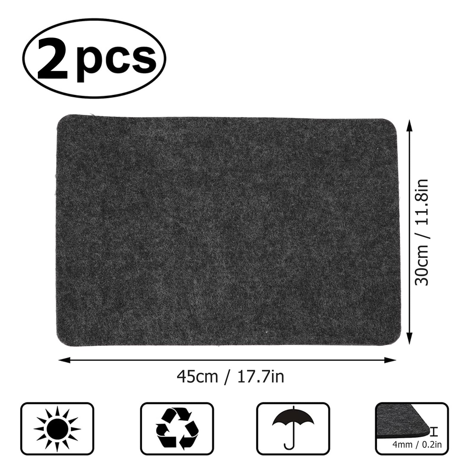 2Pcs Heat Resistant Silicone Mats For Kitchen Countertop - Non-Slip, Heat-Proof Pads For Air Fryer, Coffee Maker, Microwave, Hot