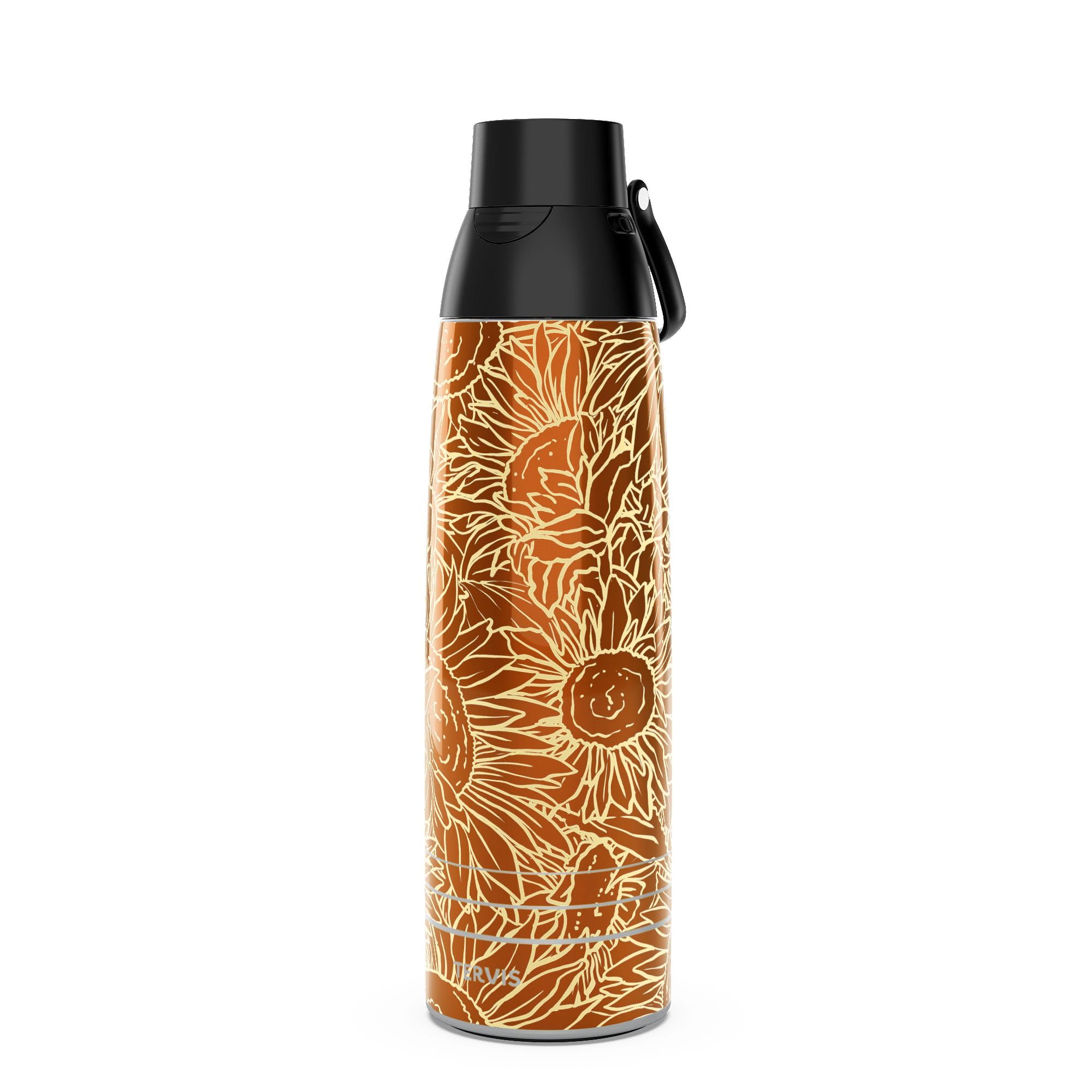 Tervis Venture Water Bottle Sunflower Power Made in USA Double Walled Insulated Tumbler Travel Cup Keeps Drinks Cold & Hot, 36oz