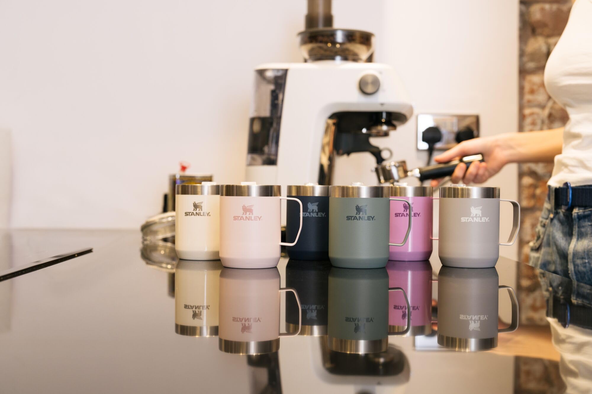 Stanley Stay Hot Camp Mug - Durable 18/8 Stainless Steel Insulated Mug - Splash-Free Tritan Drink-Thru Lid - 12 Oz - Tigerlily P