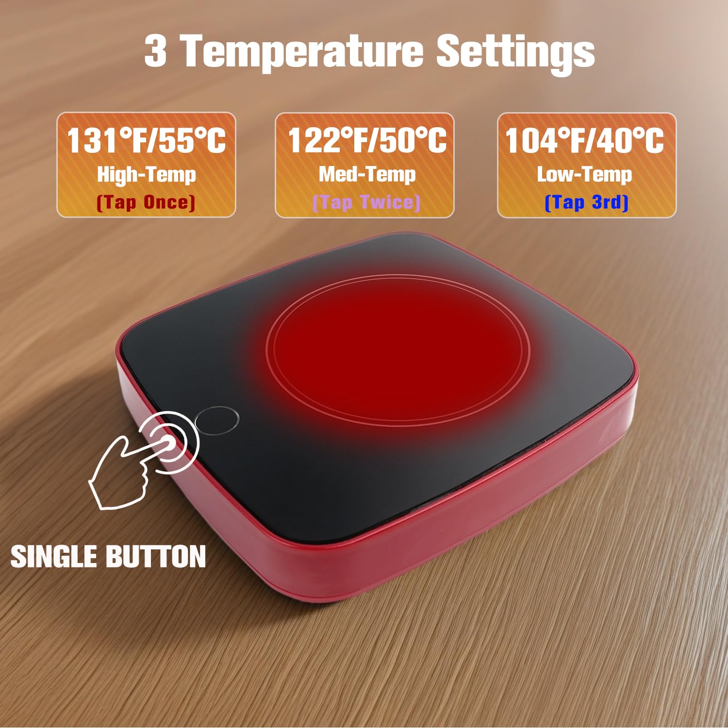 Coffee Mug Warmer - Gifts For Women - Fast Heating 16W Coffee Warmer With 3-Level Temperature Adjustment, 8H Auto Shut-Off, Smal