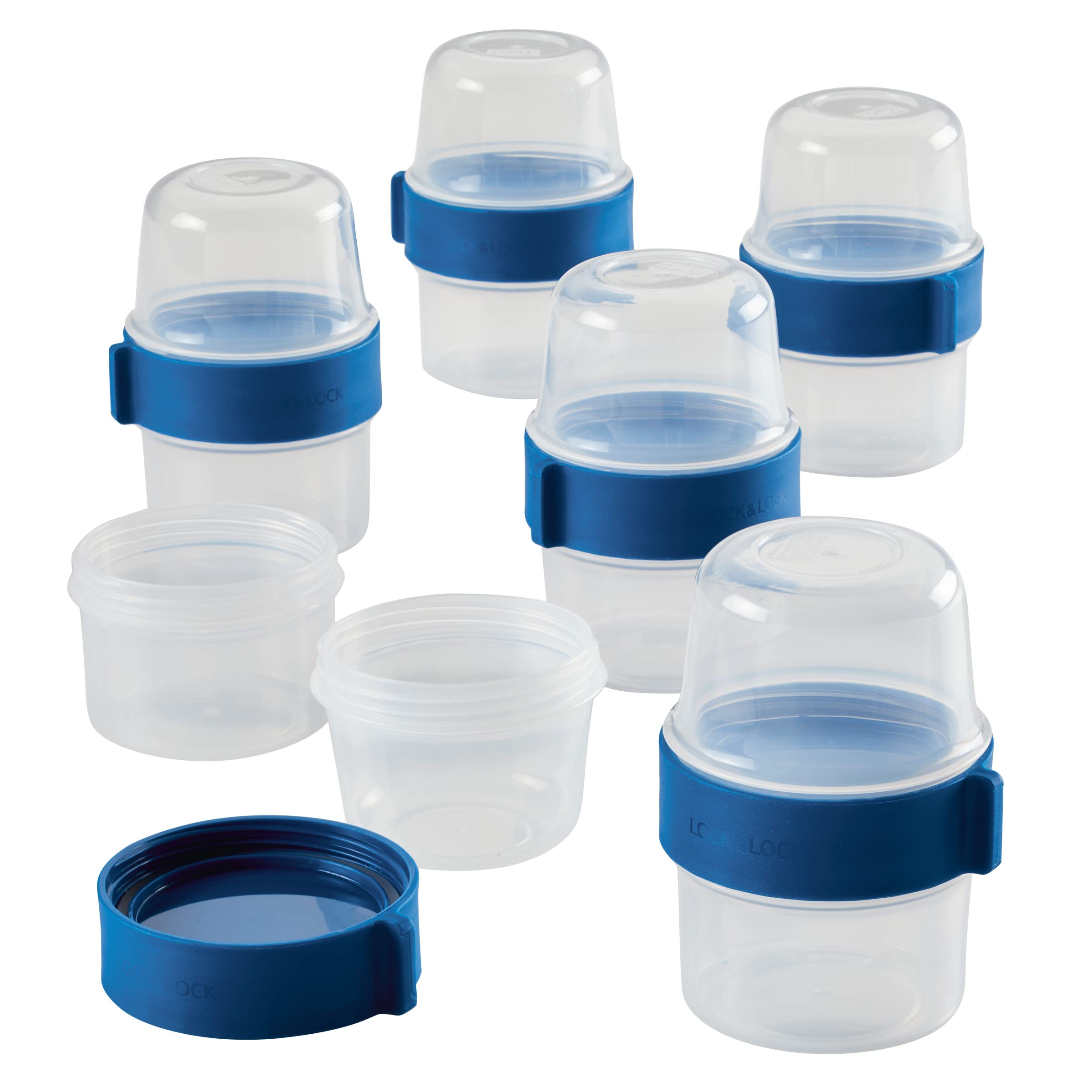 LOCK & LOCK LocknLock Easy Essentials Twist Two Way Container Food Storage Bin, BPAFree/Dishwasher Safe, 12Piece Set, Clear