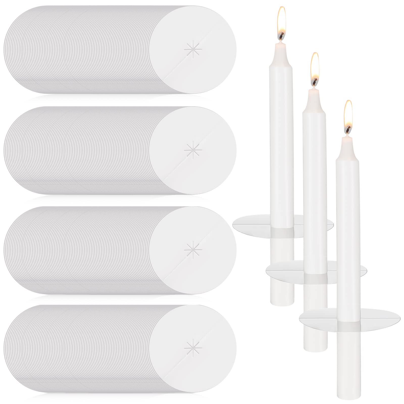 250 Pcs Church Candle Drip Protectors Paper Holders Bulk for Candlelight Service Kit for Devotional Vigil Church Service Memoria