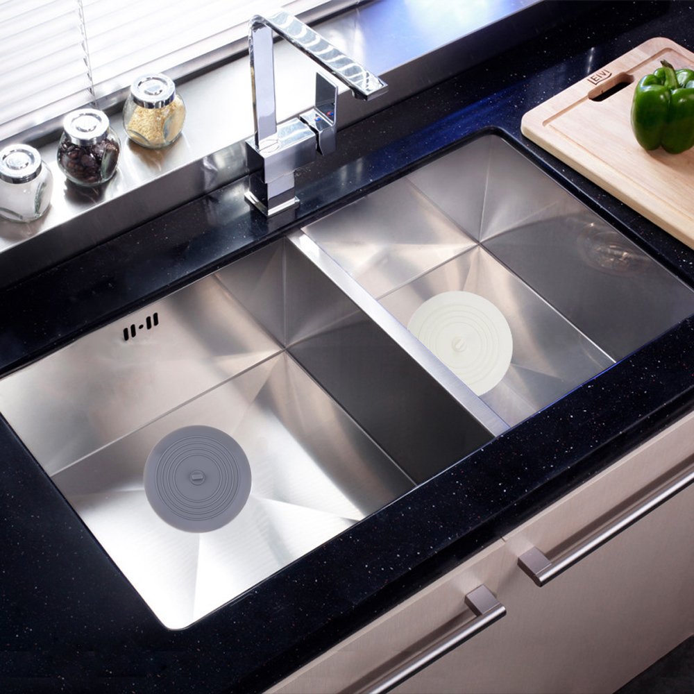 V-Top Tub Stopper 2 Pack, 6 Inches Large Silicone Drain Plug Hair Stopper Flat Suction Cover For Kitchen Bathroom Accessories An