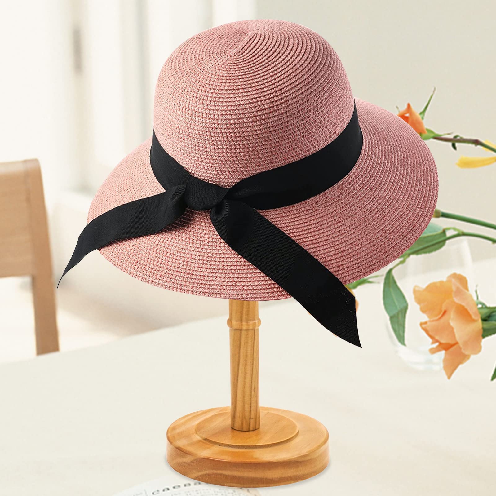 Haibeir Freestanding Hat Stand, Tabletop Hat Rack, Wood Display Stand Holder For Caps And Wigs (Natural)(One Piece)