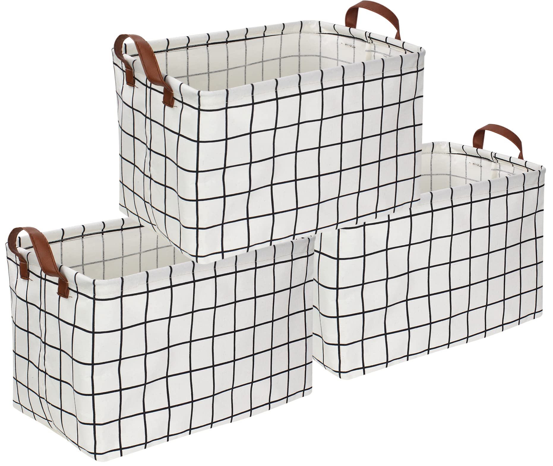 CLOCOR Rectangular Storage Basket, Collapsible Cute Pattern Storage Bin, Waterproof Coating Storage Box with Handles for Home Or
