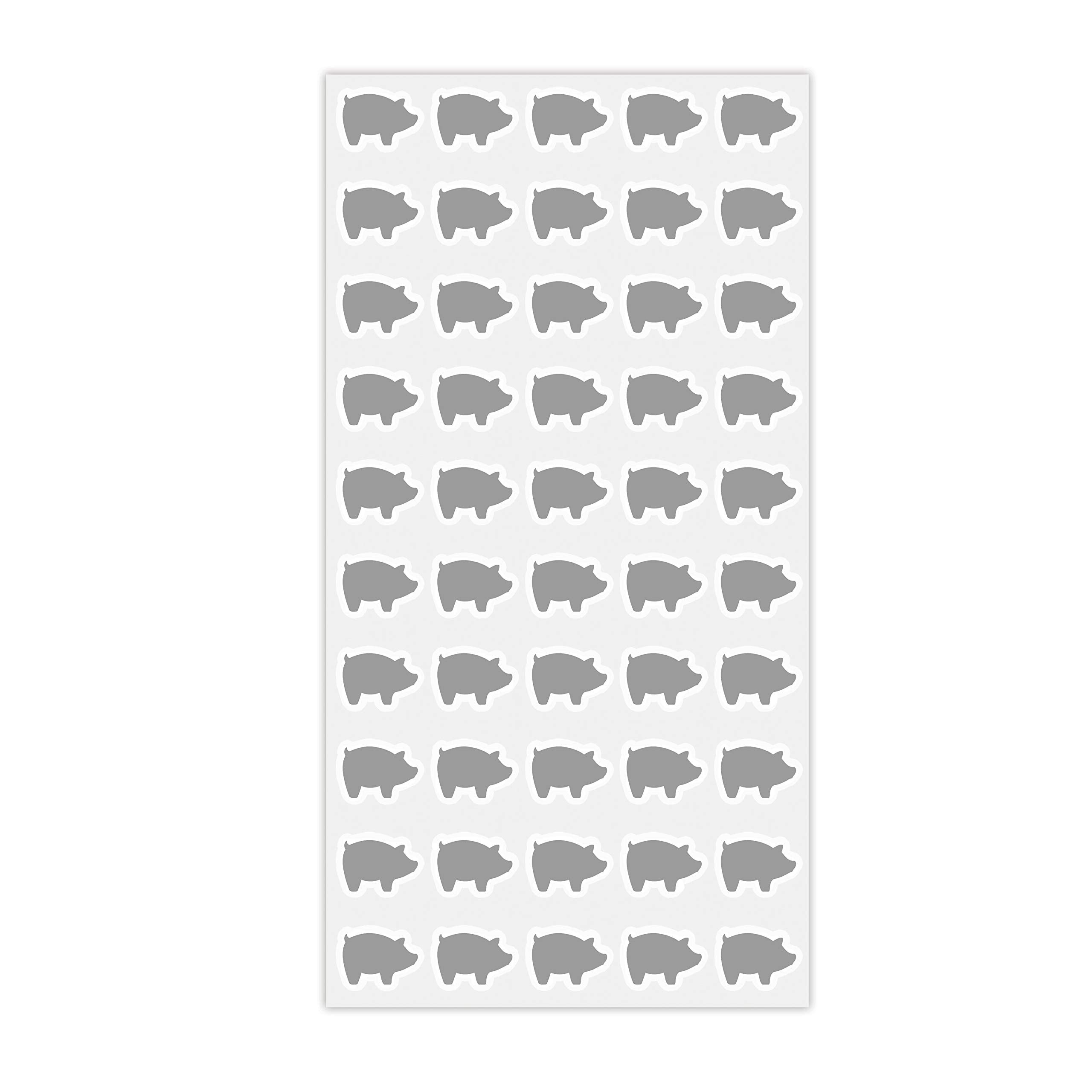 50 Wedding Meal Stickers For Place Cards - Place Card Menu Choices - Wedding Meal Choice Stickers (Silver, Pork)