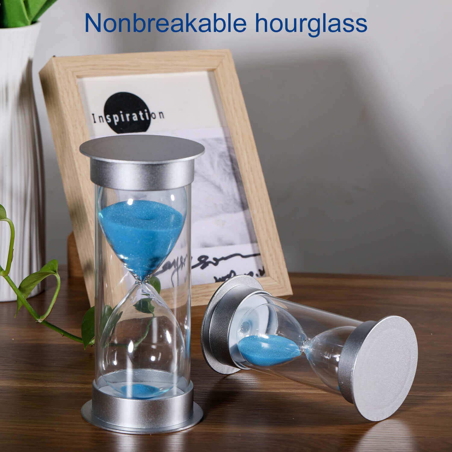 Suliao Sand Timer 15 Minute Hourglass, Silver Plastic Sand Watch Clock 15 Min, Hour Glass Sandglass Timer For Kids, Games, Class