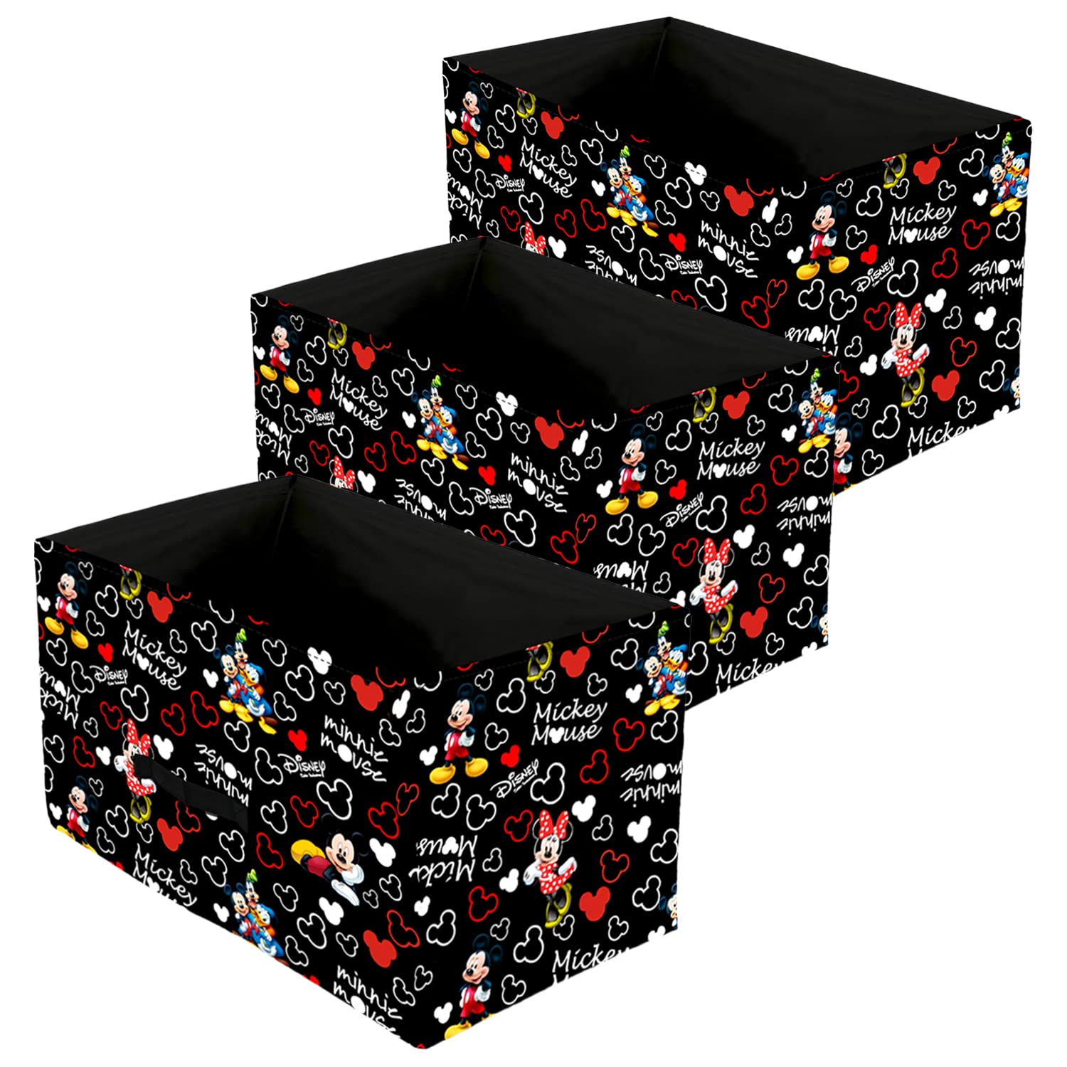 Kuber Industries NonWoven Disney Mickey Print Foldable Drawer Storage Unit|Non Woven Storage Box For Clothes|Storage Organizer 