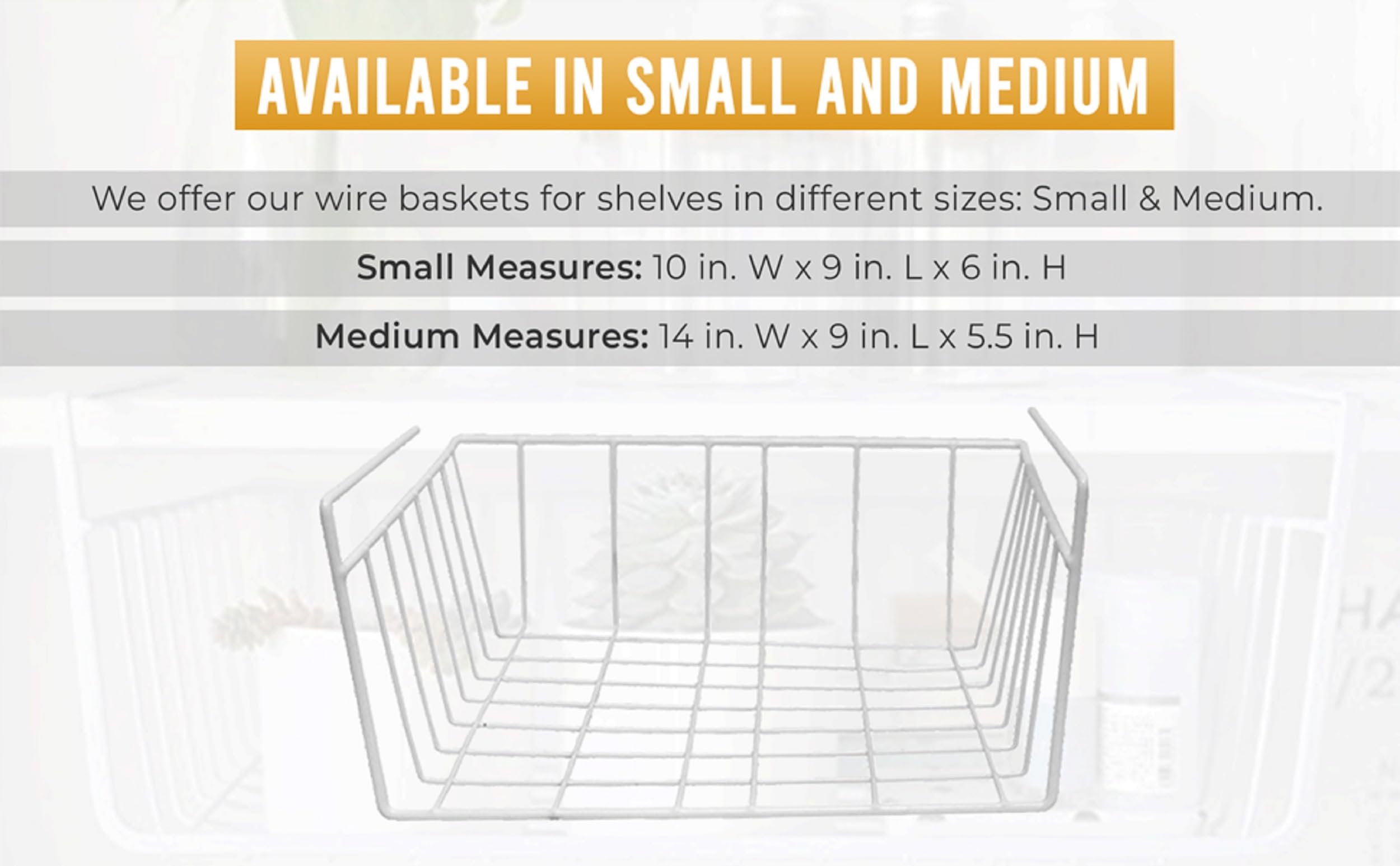 Ybm Home Under Shelf Wire Basket Storage Organizer For Kitchen Pantry - Hanging Storage Cabinet Organizer Rack Adds Extra Storag