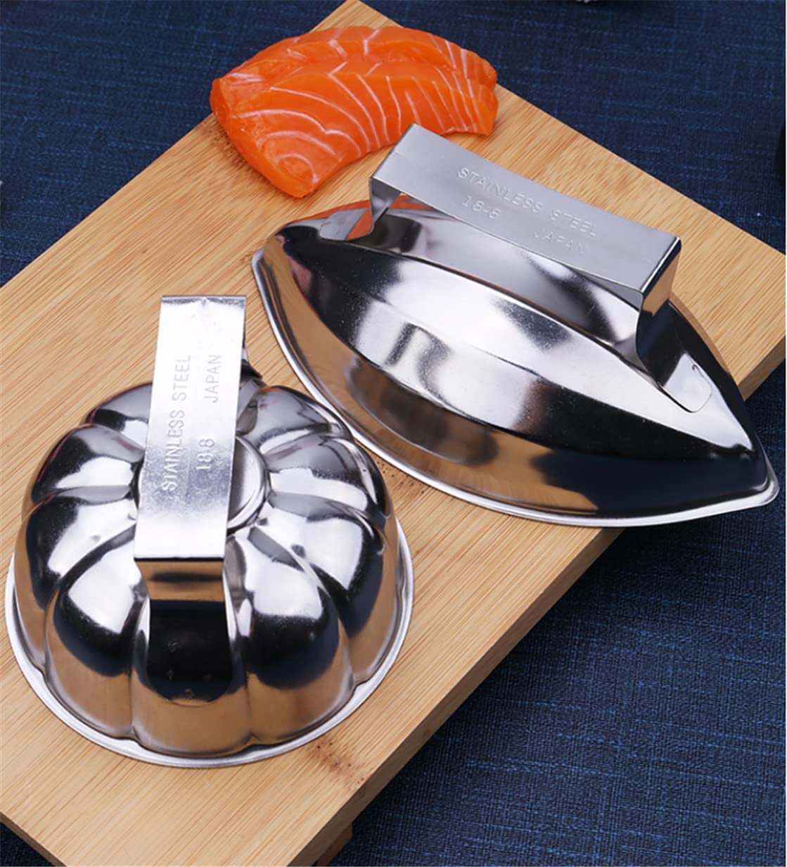 UXOWOXU Stainless Steel Flower Petal Shape Fried Rice Press Mold & Egg Fried Rice Press Cutter for Dish Up Decoration