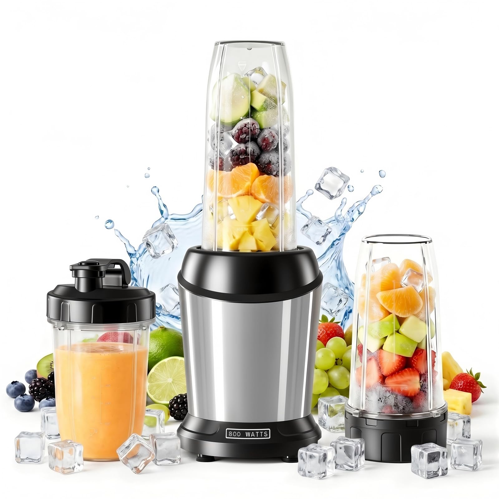 OLIXIS Smoothie Blender for Kitchen, Blenders for Smoothies with 17 24 34 oz BPA-Free Portable Easy Go Cups, Small Personal Blen